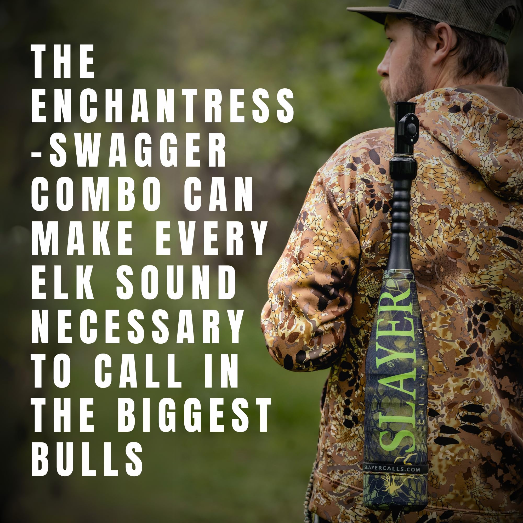 Enchantress Elk Slayer - Push Button Elk Call for Realistic Cow Elk Sounds | Hunting Call & Bugle with Extra Reed | Perfect for Elk Hunting, Wildlife Attraction & Outdoor Adventures