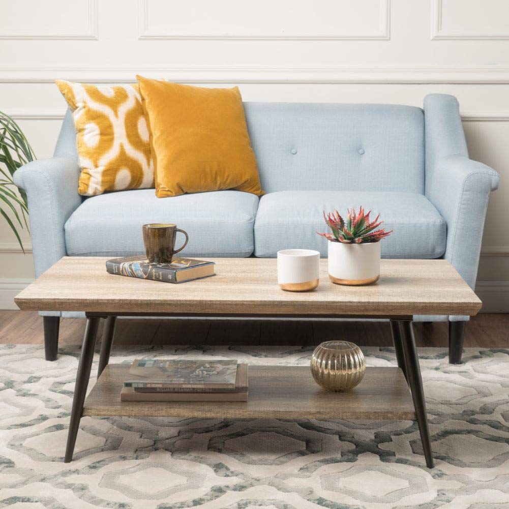 Christopher Knight Home Lathom Wood Coffee Table in Canyon Grey - Modern Living Room Centerpiece for Home Decor & Entertainment Spaces