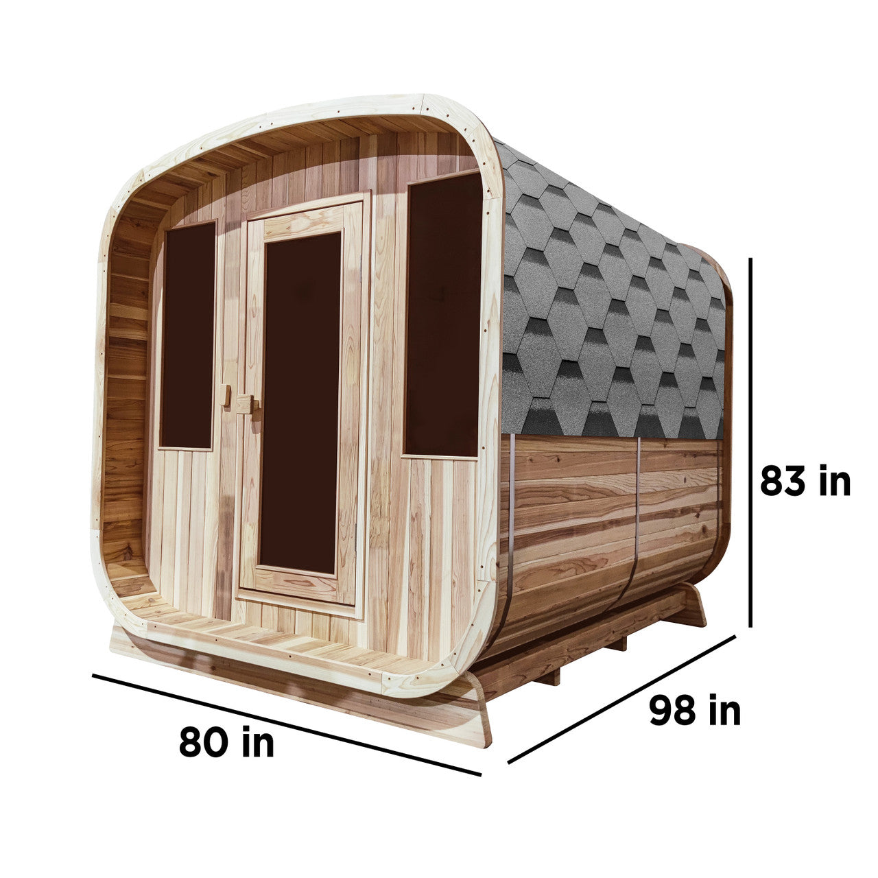 Aleko 6-Person Outdoor Rustic Cedar Square Sauna with 6 kW UL Certified Electric Heater - Perfect for Backyard Relaxation & Home Spa Experience