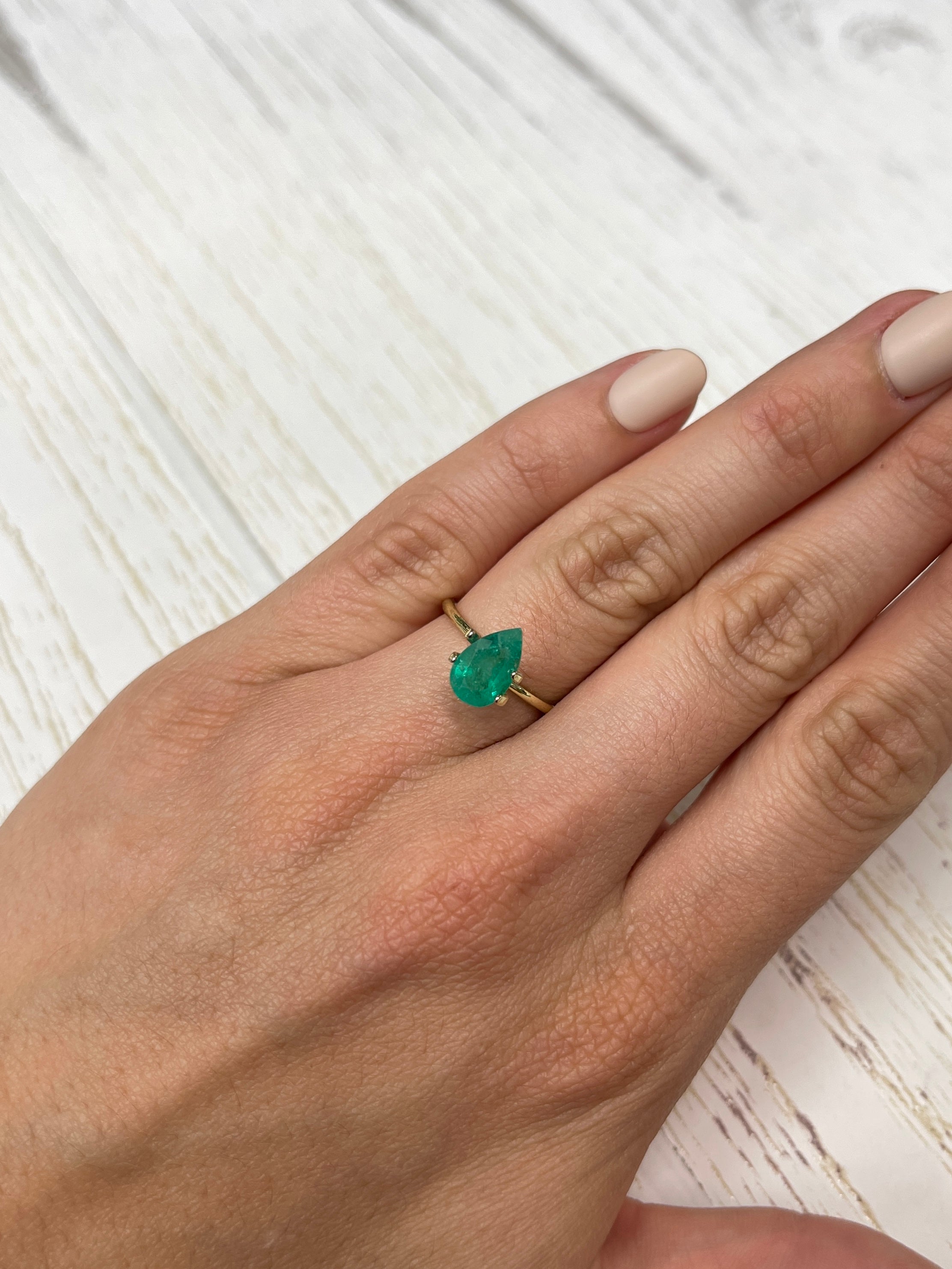 1.62 Carat Vivid Green Natural Loose Colombian Emerald Pear Cut Gemstone for Jewelry Making, Engagement Rings & Luxury Gifts