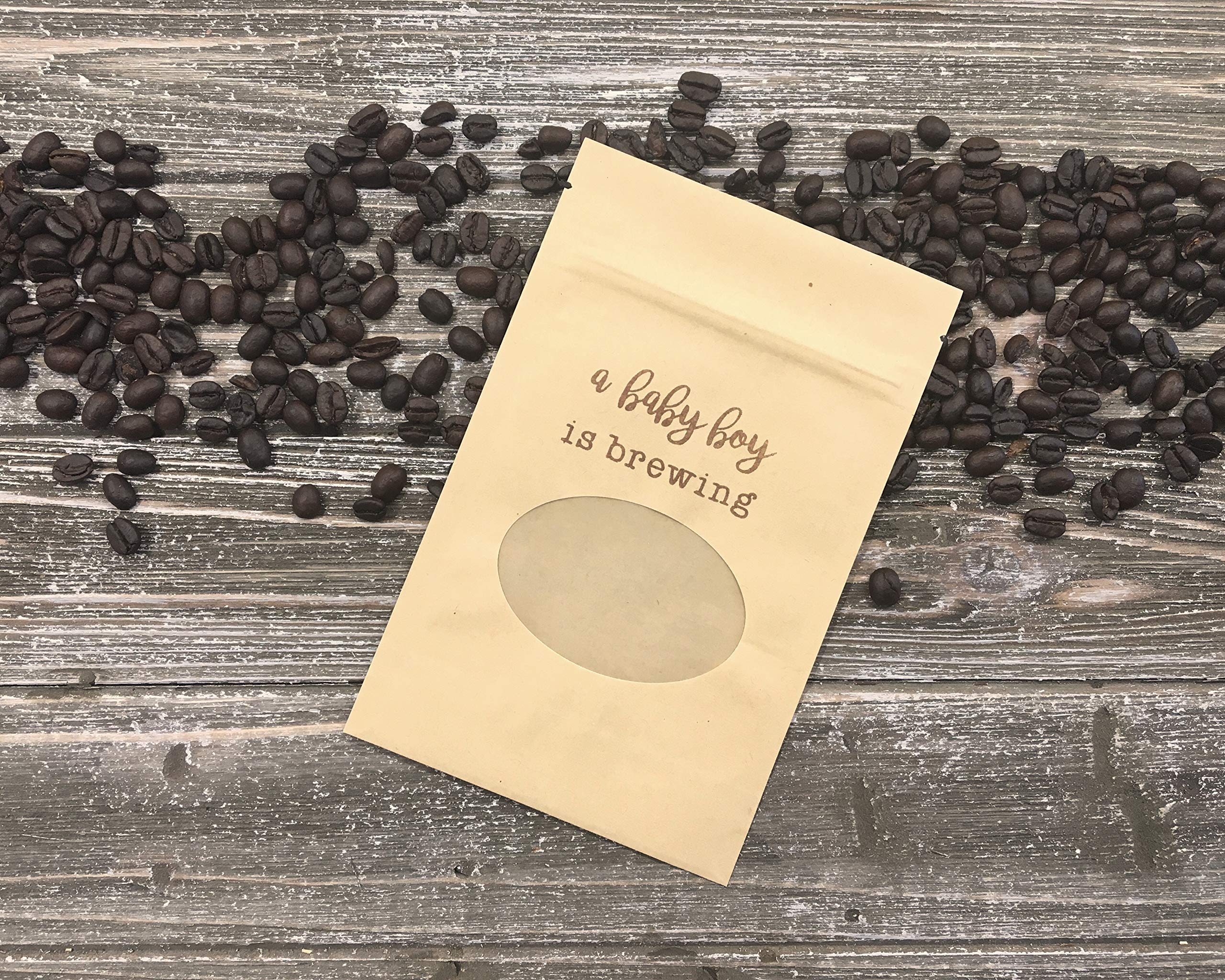 Baby Shower Favor Bags - Set of 10 Gender Reveal Party Supplies - 'A Baby Boy is Brewing' Theme - Perfect for Baby Showers, Gender Reveal Parties & Newborn Celebrations