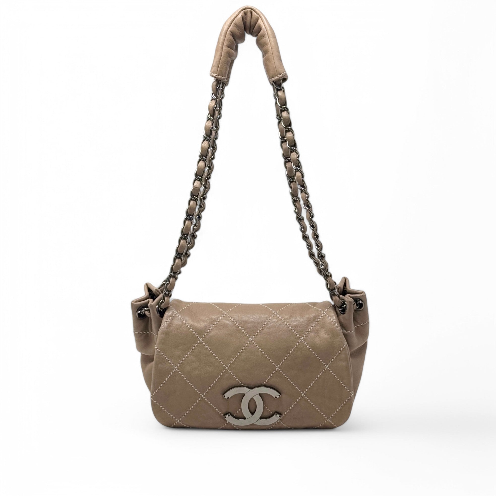 Chanel Brown Chevron Quilted Accordion Flap Bag - Luxury Crossbody Purse for Women, Perfect for Parties & Evening Events