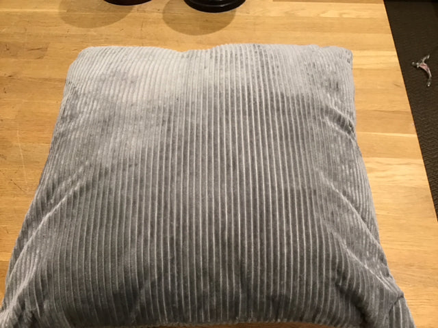 Luxury Gray Velour Stripe Pillow - Soft & Stylish Home Decor for Couch, Bed, Sofa - Perfect for Living Room, Bedroom & Office