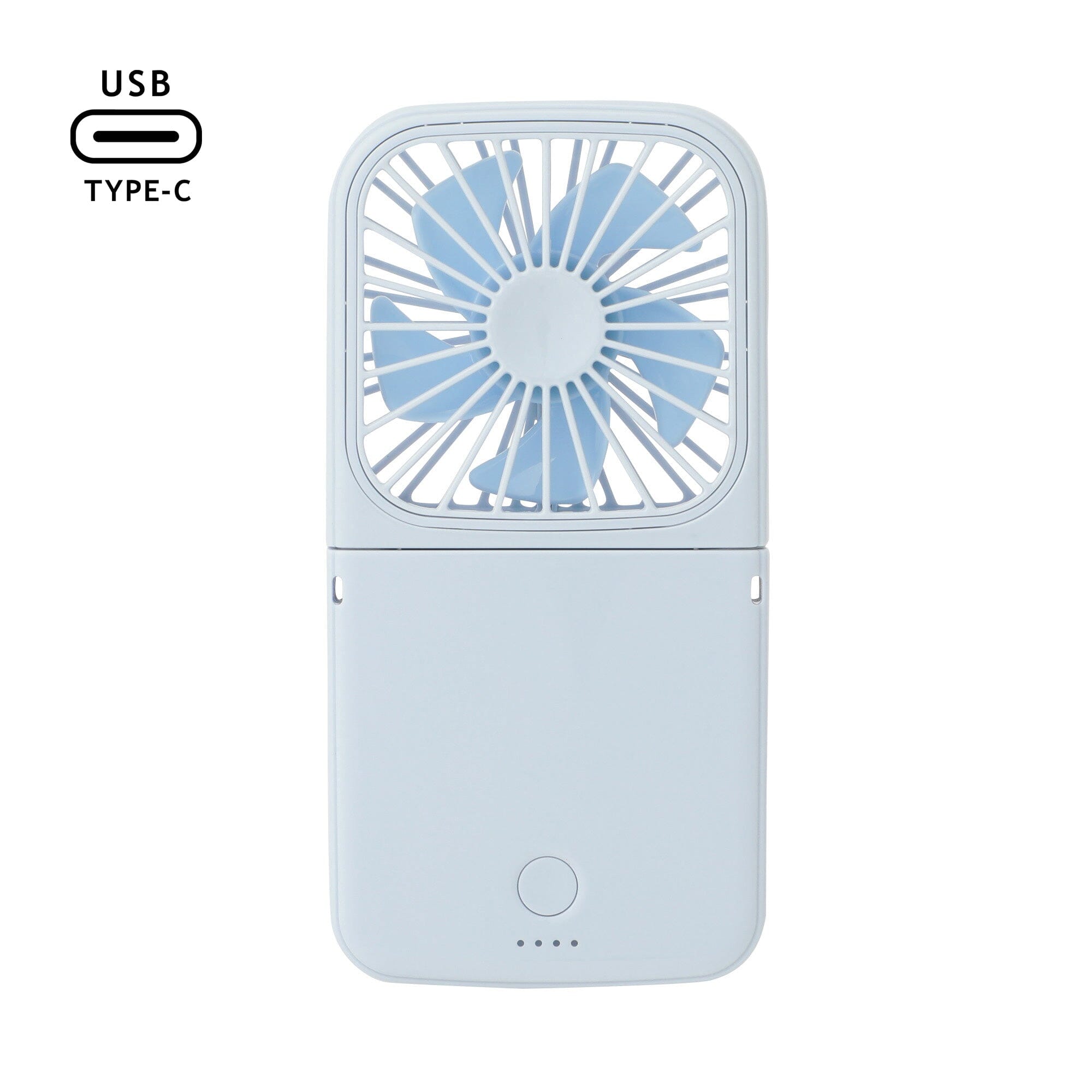FRAIS Smart Handy Fan - Portable USB Rechargeable Mini Fan with LED Light, Pop Light Blue - Perfect for Office, Travel, and Outdoor Activities