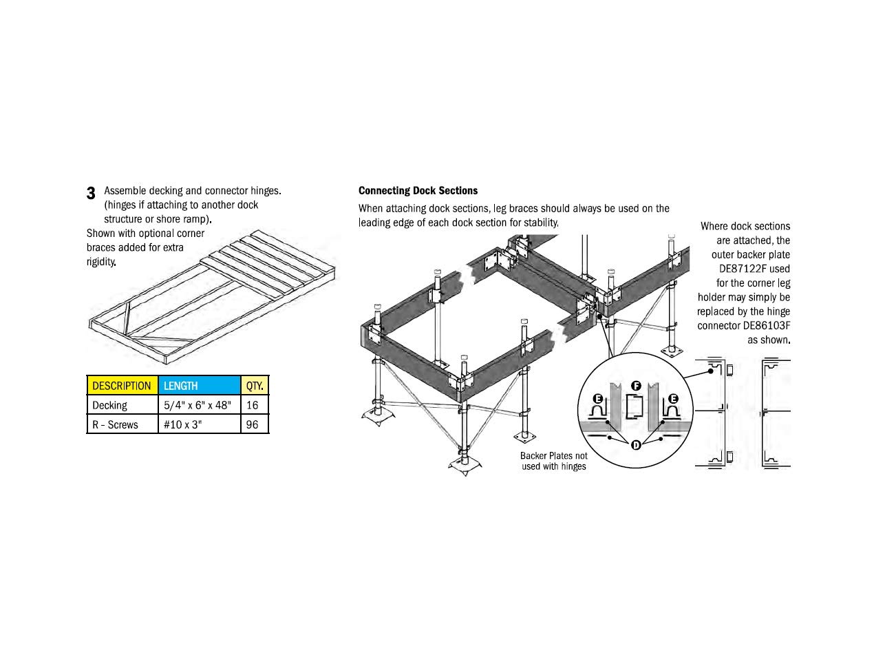 Dock Edge Stationary Dock Corner Leg Holder - Heavy Duty Boat Dock Accessories for Secure Mooring | Perfect for Marine, Lake, and River Docking