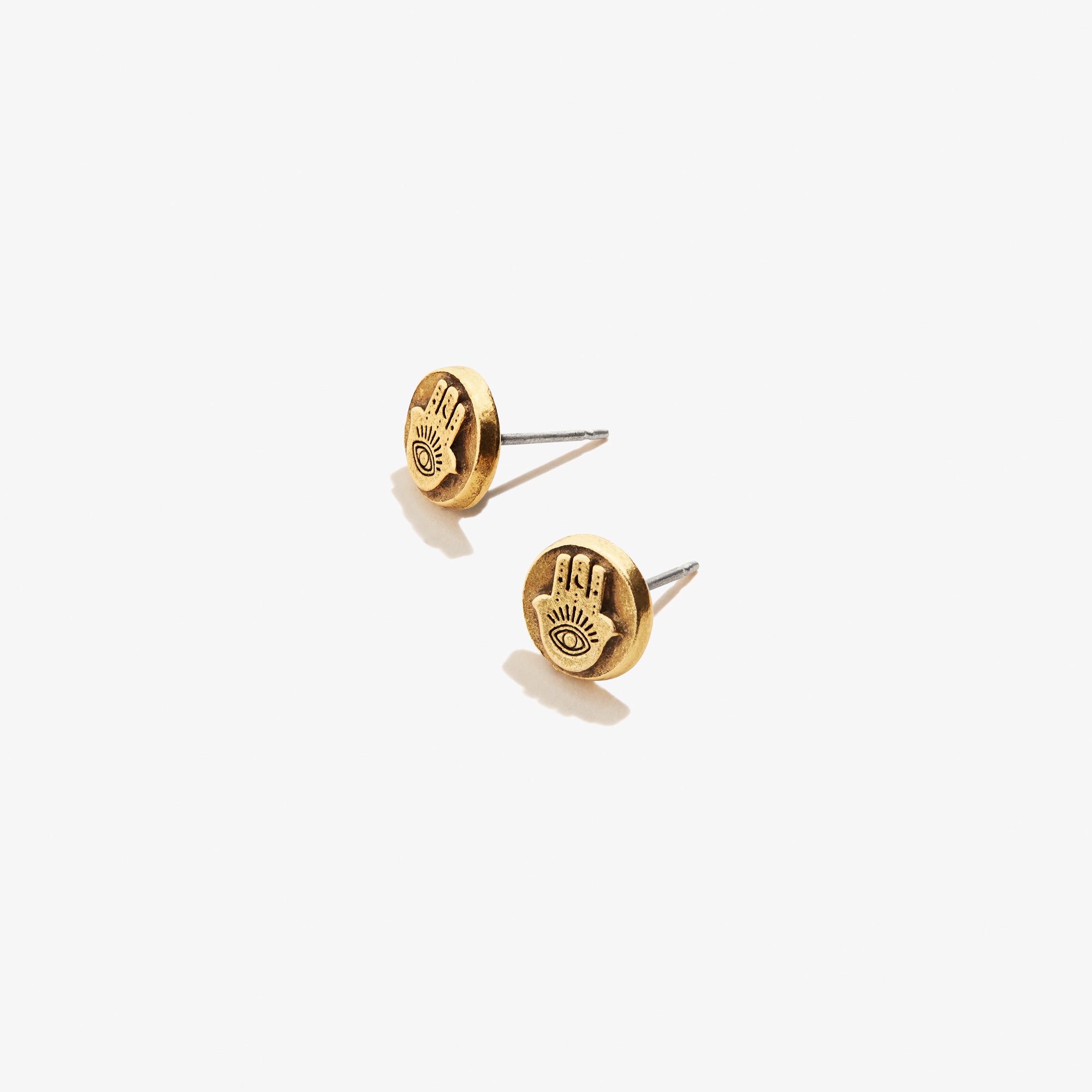 Hamsa Circle Stud Earrings for Women - 925 Sterling Silver Protection Symbol Jewelry - Perfect for Everyday Wear, Gift Giving & Spiritual Occasions