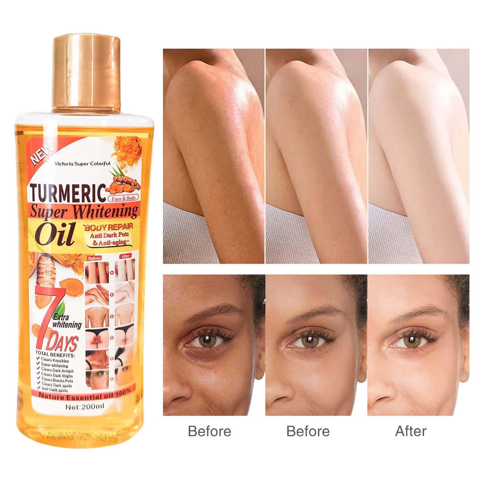 **Soft 7 Turmeric Honey Oil for Face & Body – Natural Moisturizing Oil for Dry & Rough Skin – Fast Absorbing, Non-Greasy – 200ml (1pc) – Perfect for Daily Hydration & Nighttime Skincare Routine**