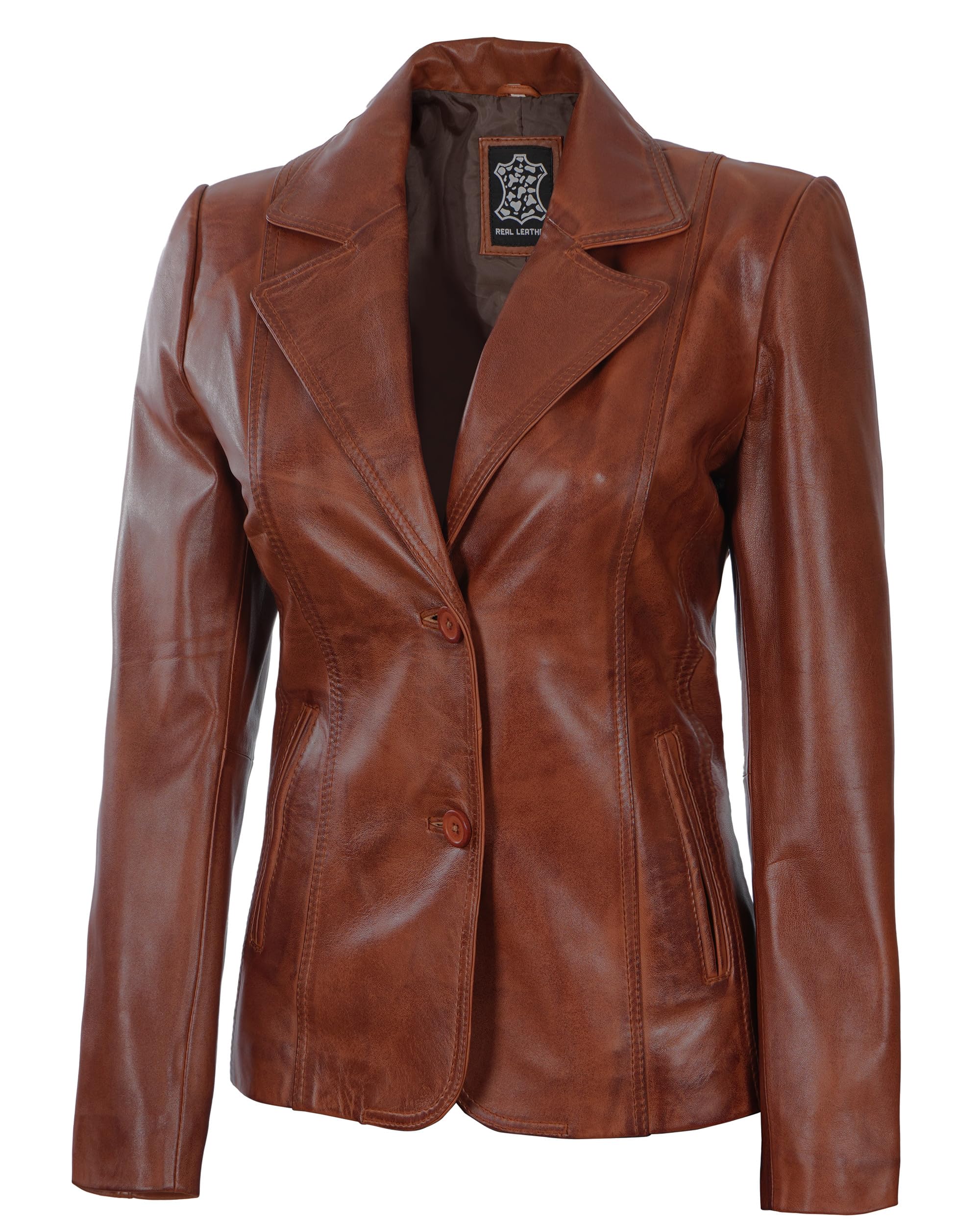 Blingsoul Women's Leather Blazer Jacket - Stylish Faux Leather Car Coat for Women | Perfect for Office, Business Meetings & Night Out