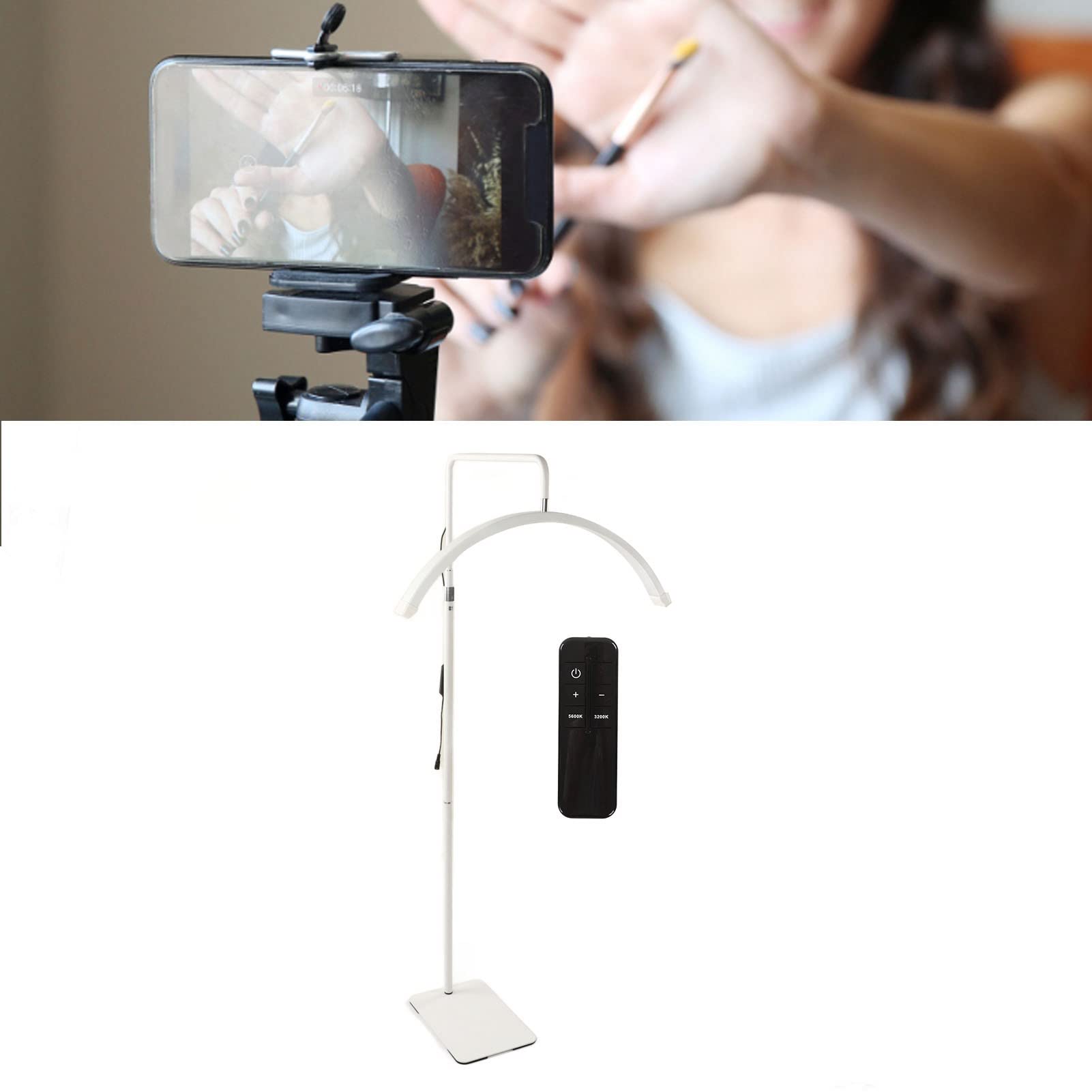 EXCLUZO Lash Light - 23 LED Eyelash Extension Lamp with Remote Control, Adjustable 5-Level Color Temperature for Professional Lash Artists, Perfect for Eyelash Extensions, Skincare, Reading & Makeup Application