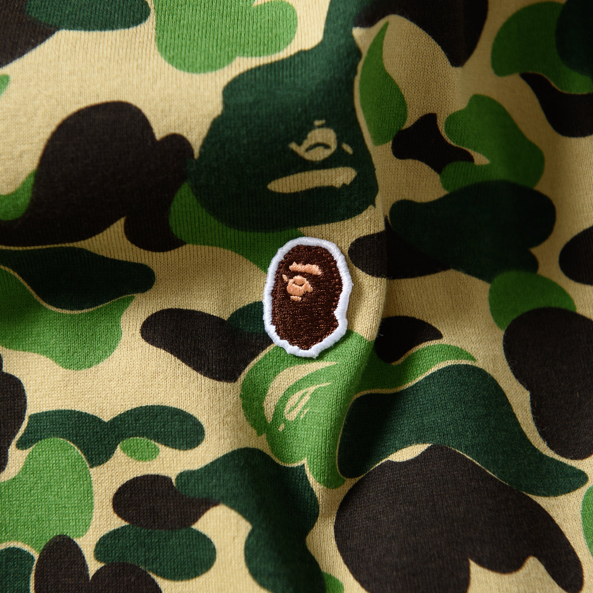 BAPE ABC Camo Ape Head Graphic T-Shirt for Men - Green Streetwear Fashion Tee for Casual Wear & Urban Style