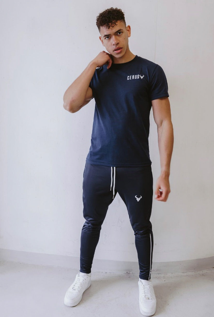 Cerus Navy Blue Jogging Pants for Men - Lightweight, Comfortable Running & Lounge Bottoms for Gym, Workout & Casual Wear