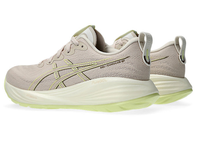 ASICS Women's GEL-CUMULUS 27 Running Shoes - White/Beige (D Width) | Lightweight Cushioned Sneakers for Road Running, Jogging & Gym Workouts