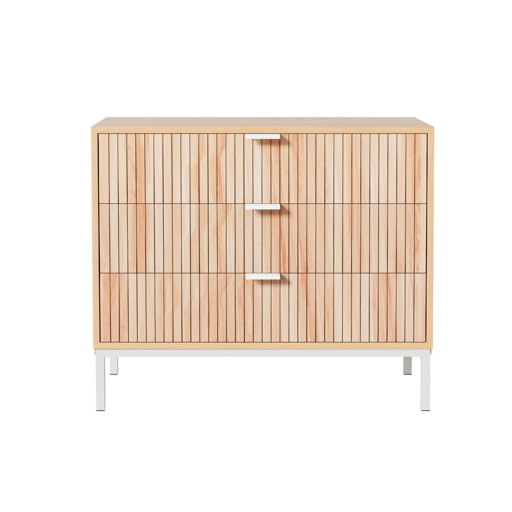 LURA Pine 3-Drawer Chest - Solid Wood Dresser for Bedroom, Living Room & Office Storage - Perfect for Organizing Clothes, Linens & Home Essentials