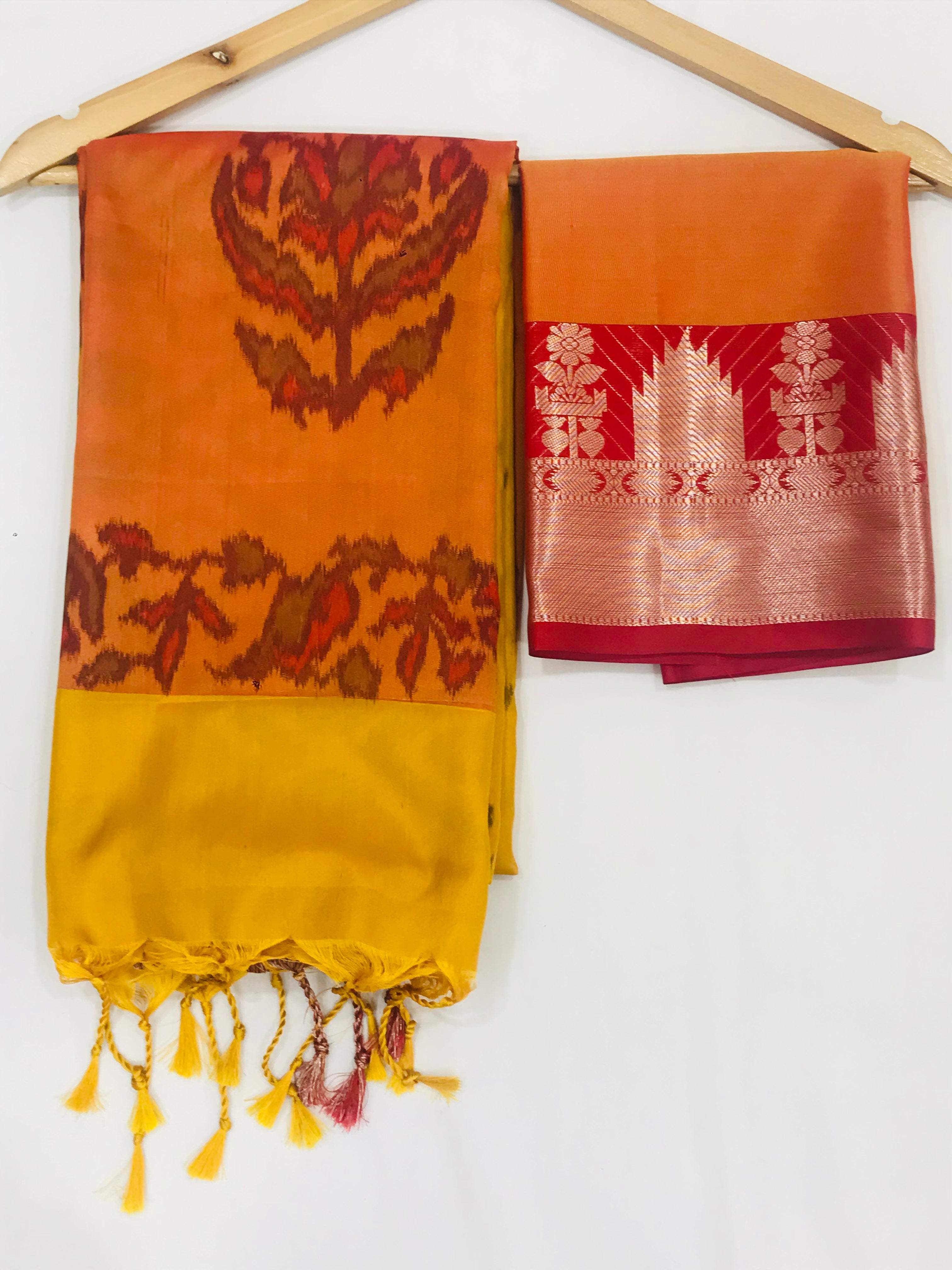 Elegant Pure Kanchipuram Soft Silk Saree for Women in Vibrant Yellow | Perfect for Weddings, Festivals & Special Occasions