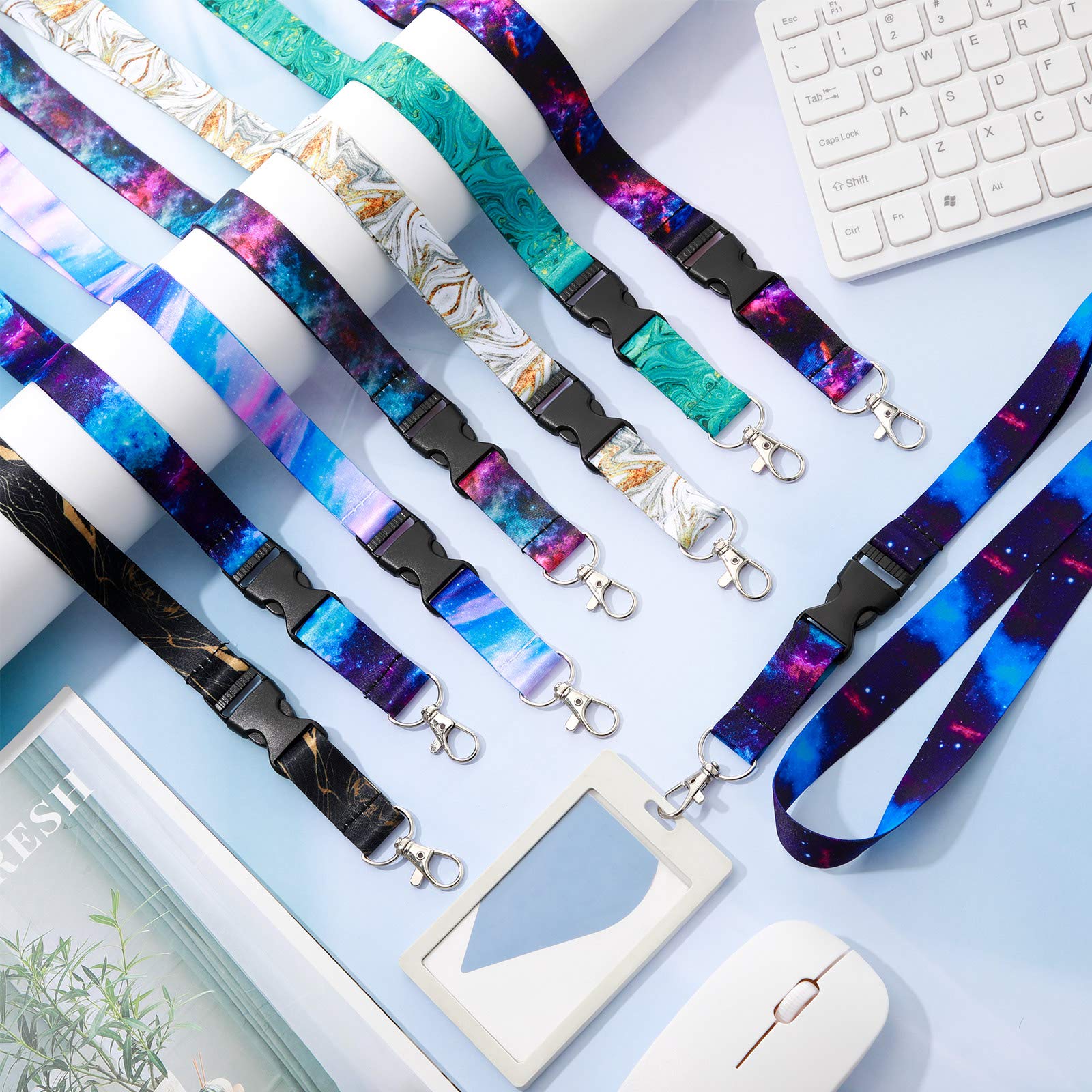 8-Piece Lanyard Set for Keys & ID Badges - Office & Event Use
