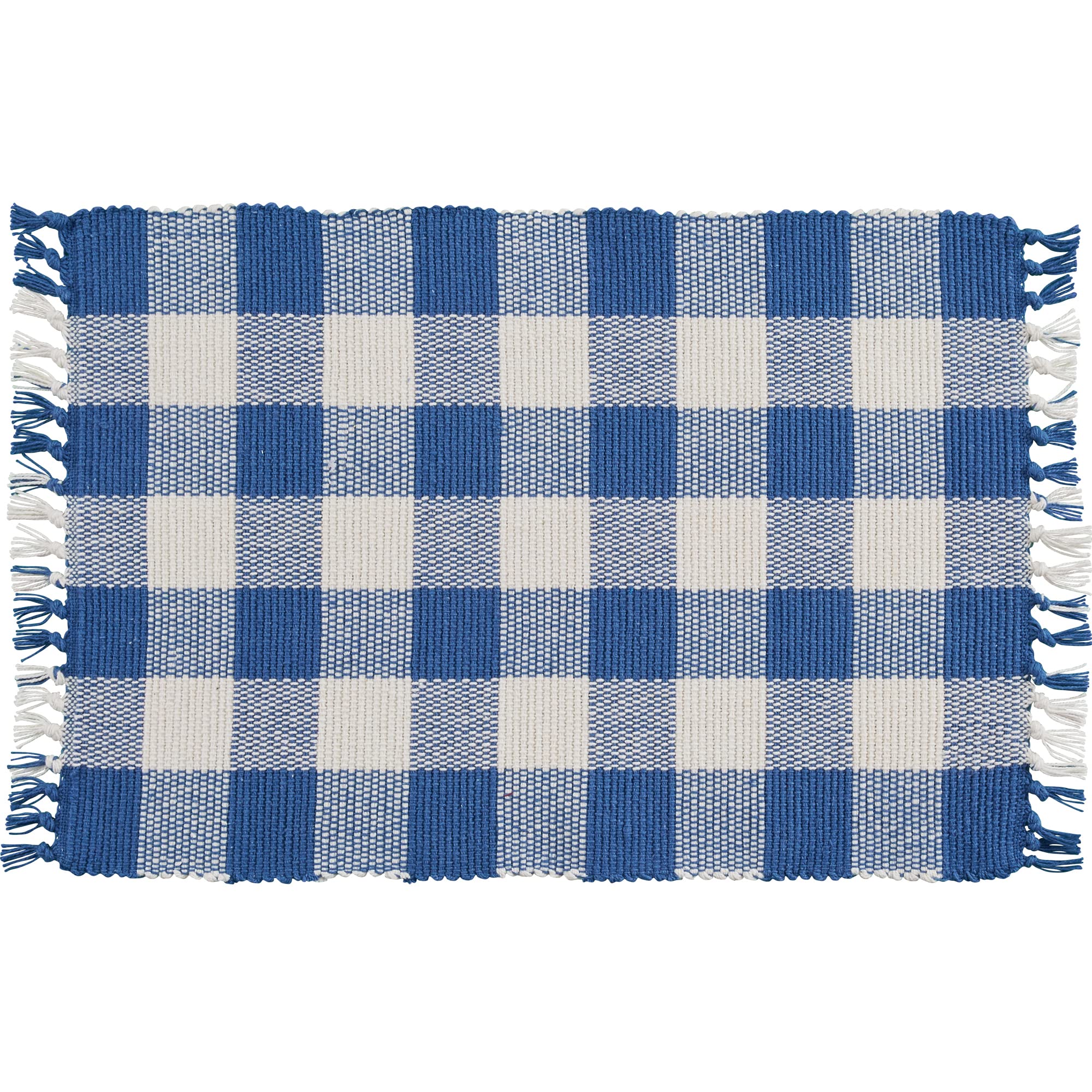 Buffalo Check China Blue Yarn Placemat Set of 4 - Farmhouse Style Table Mats for Dining Room, Kitchen Decor, Holiday Dinner Party & Home Entertaining