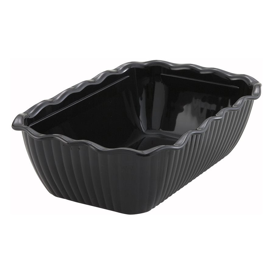 Winco 10 x 7 Inch 3 Deep Black Deli Crock - Perfect for Serving Soups, Stews, and Hot Dips at Restaurants, Catering Events, and Home Kitchens