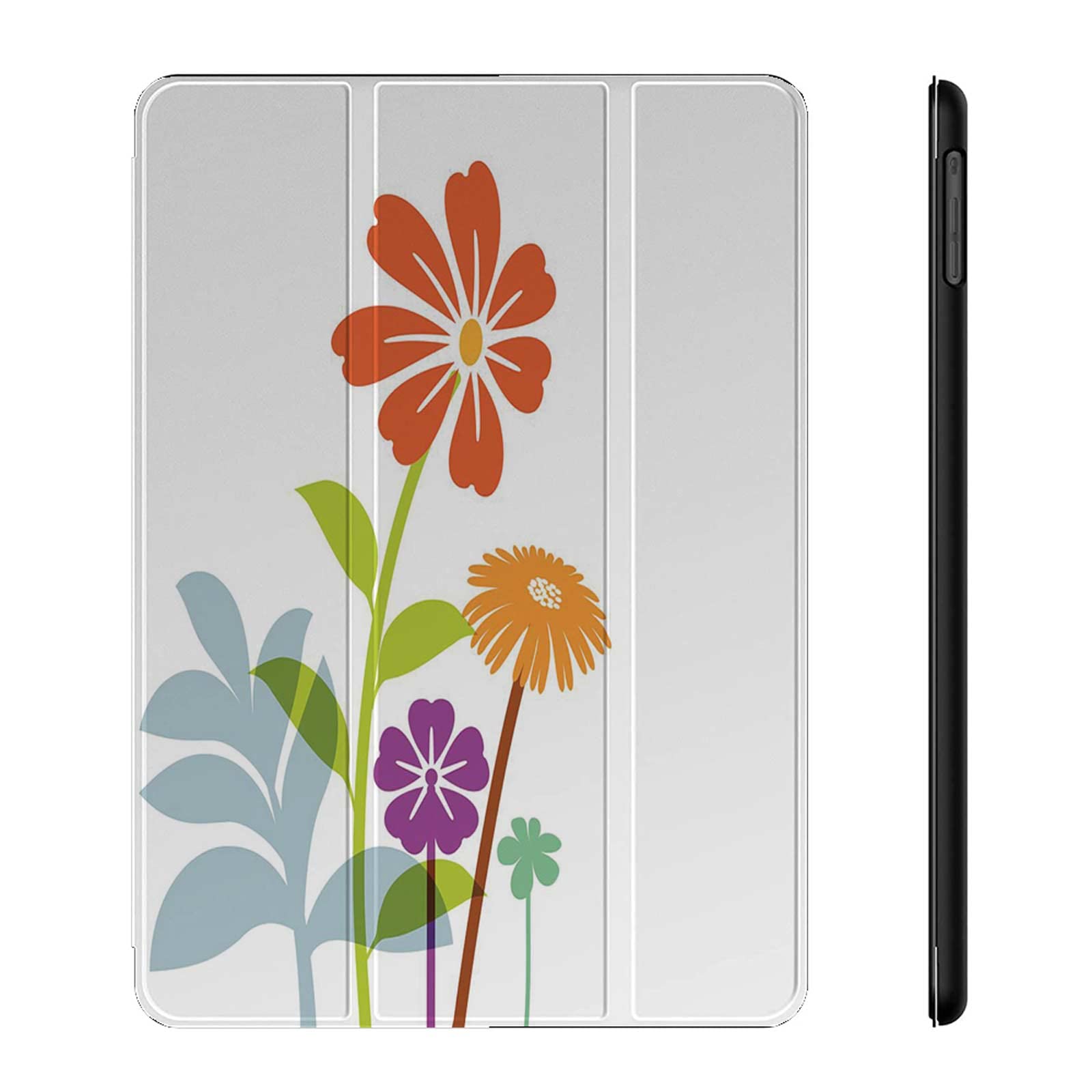 Hand Drawn iPad Air 5th/4th Generation Case with Spring Flowers Design - Trifold Stand Cover with Apple Pencil Charging Support | Compatible with iPad Air 5/4 | Perfect for Work, Study & Travel Protection