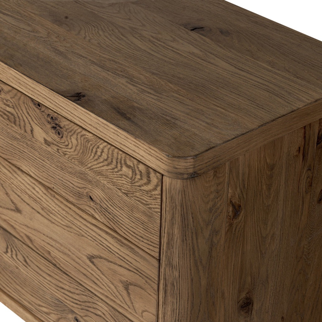 Noeline Media Console - Resawn Worn Oak TV Stand with Storage Shelves | Perfect for Living Room, Bedroom & Home Theater Setup