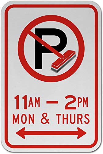 Vinyl Safety & Warning Stickers Bundle - No Parking, Street Cleaning Signs, Warehouse Labels - D3-10 Pack (13