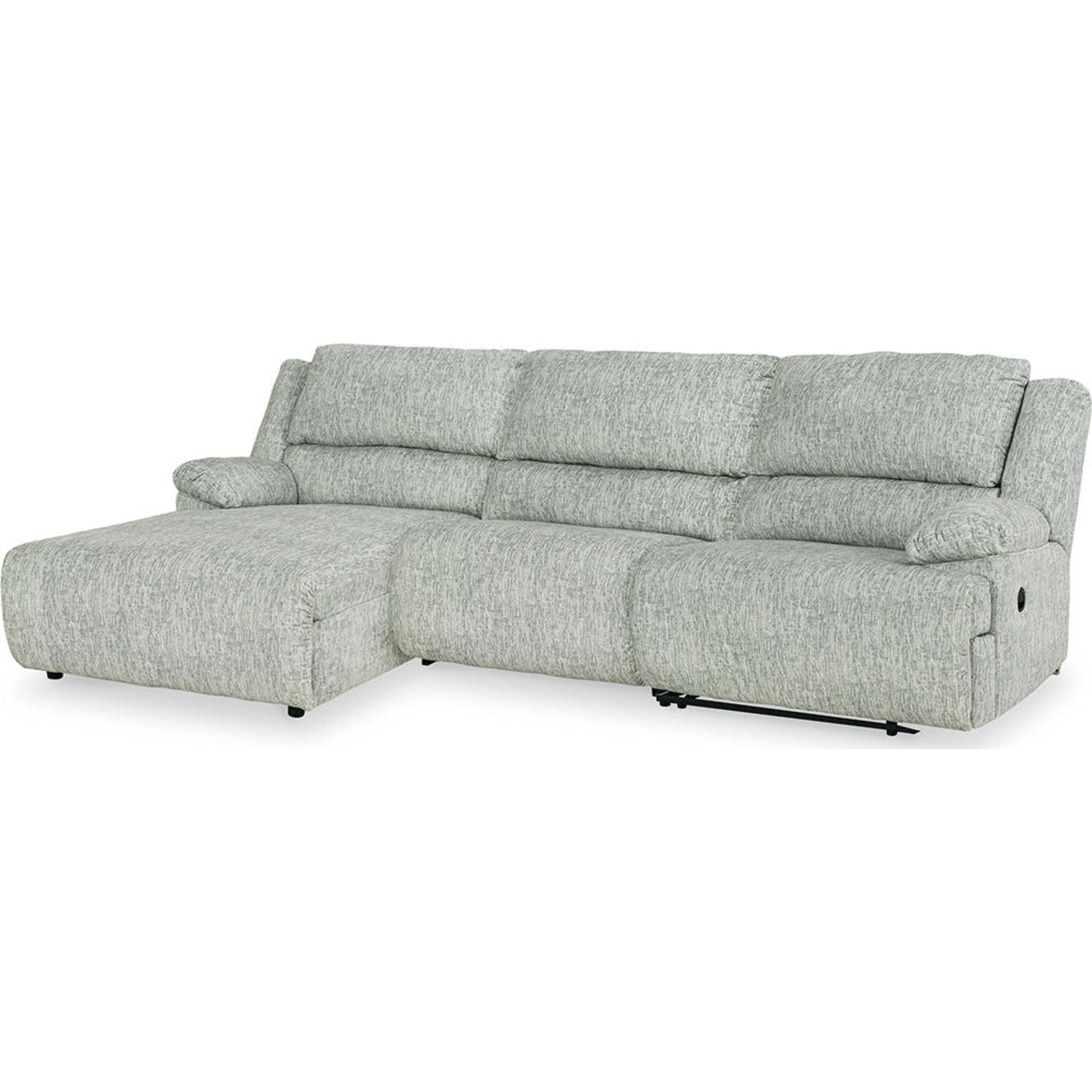 3 Piece Reclining Sofa Chaise Set - Modern L-Shaped Sectional Couch with Cup Holders and USB Ports - Perfect for Living Room, Home Theater, and Family Gatherings