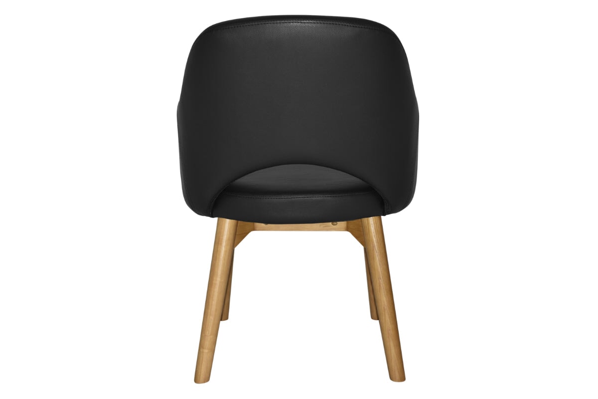 EZ Hospitality Cairo Indoor Armchair with Light Oak Timber Base - 4-Leg Modern Dining Chair for Living Room, Bedroom & Office