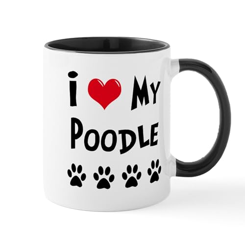 White/Black Inside - I Love My Poodle Mug