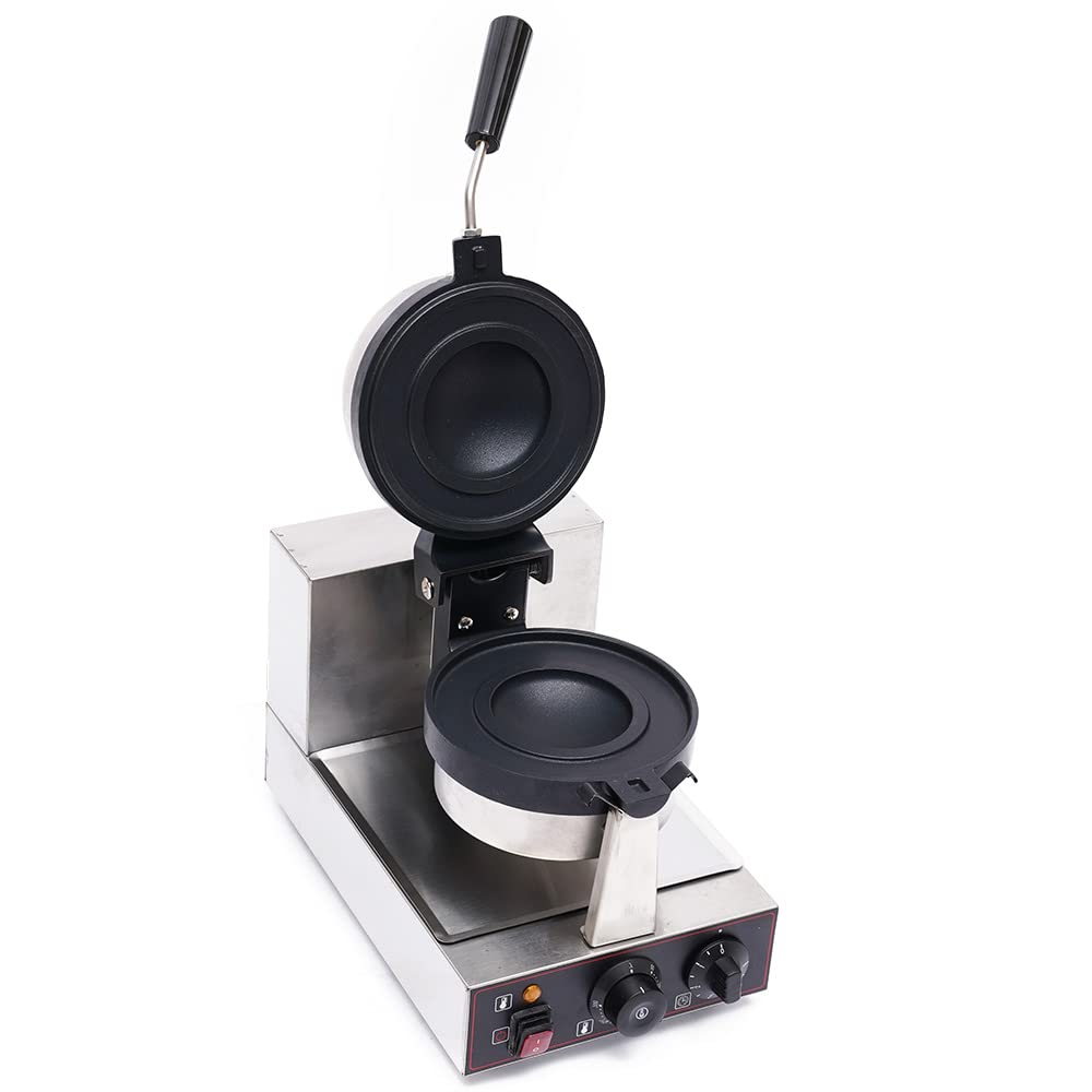 1000W Commercial Electric Waffle Maker Machine - Stainless Steel Non-Stick Waffle Ball Maker for Bakery, Restaurant & Home Use - Perfect for Breakfast, Snack Bars & Kitchen Cooking