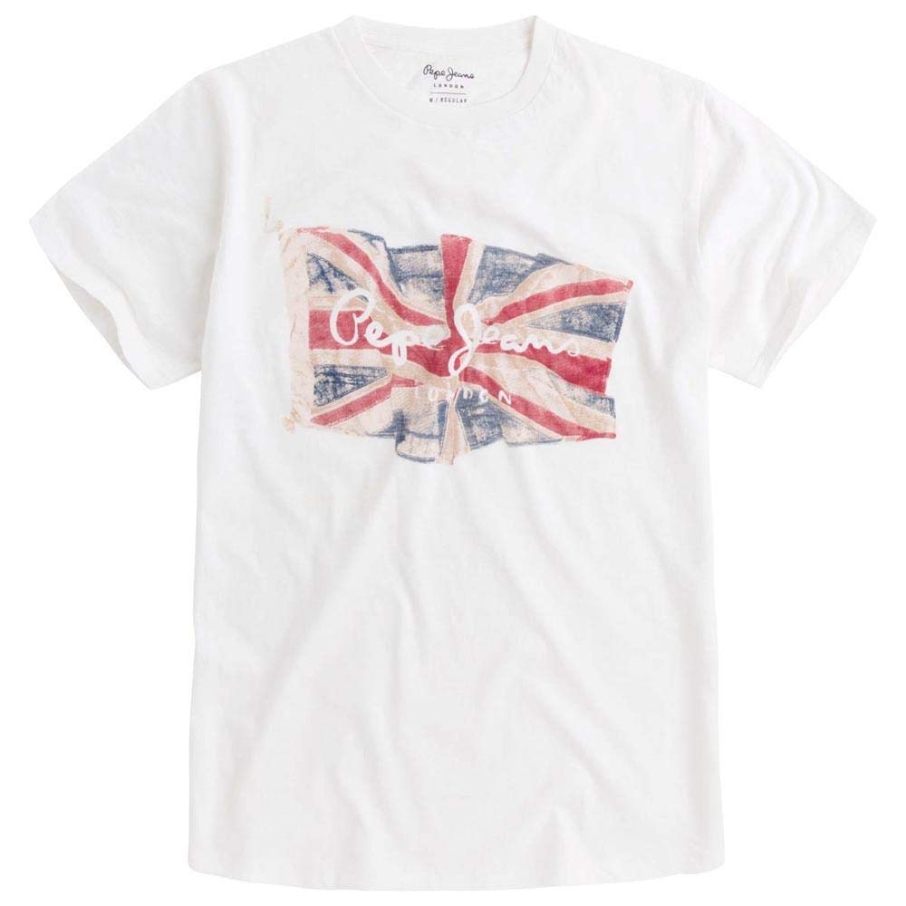 Pepe Jeans American Flag Graphic T-Shirt for Men - Vintage Patriotic Cotton Tee - Casual Streetwear for Independence Day, BBQ Parties & Summer Outings