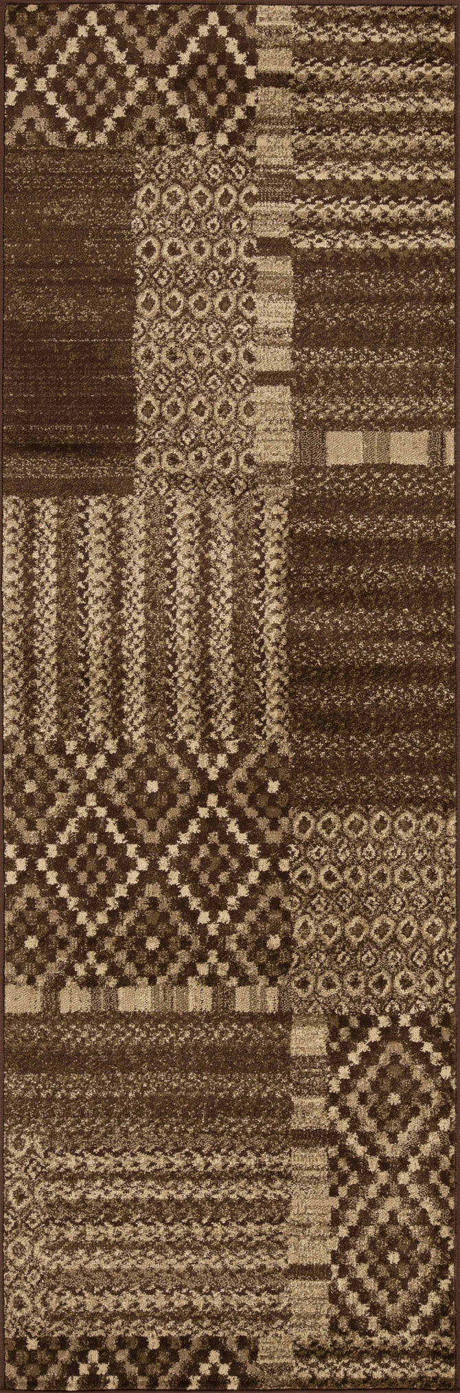 Modern Block Patchwork Indoor Area Rug & Runner Rug - Soft Non-Slip Floor Mat for Living Room, Bedroom, Nursery Decor