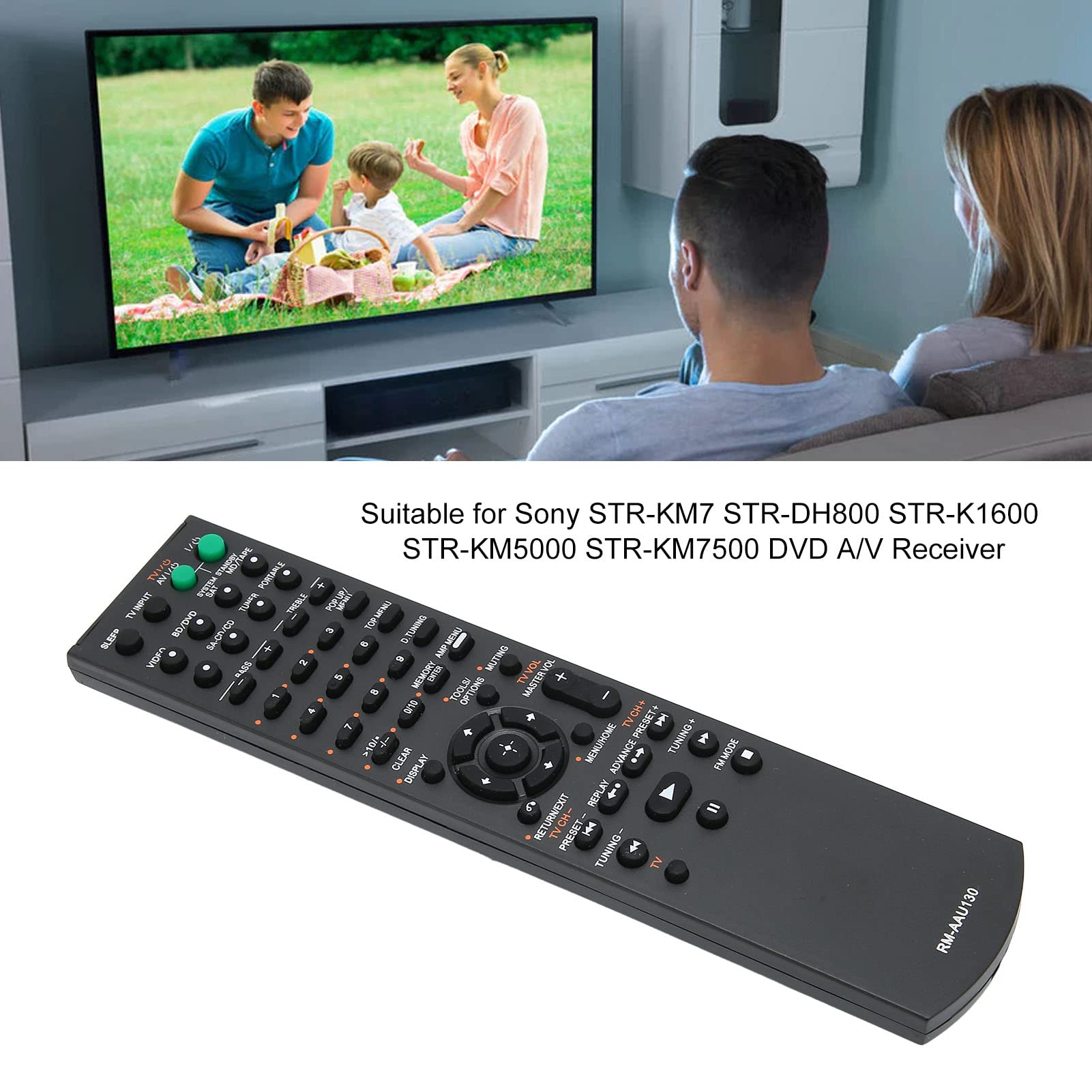 AAU130 Universal Remote Control Replacement for STR KM7, DH800, K1600, KM5000, KM7500 DVD AV Receiver - Perfect for Home Theater & Entertainment Systems