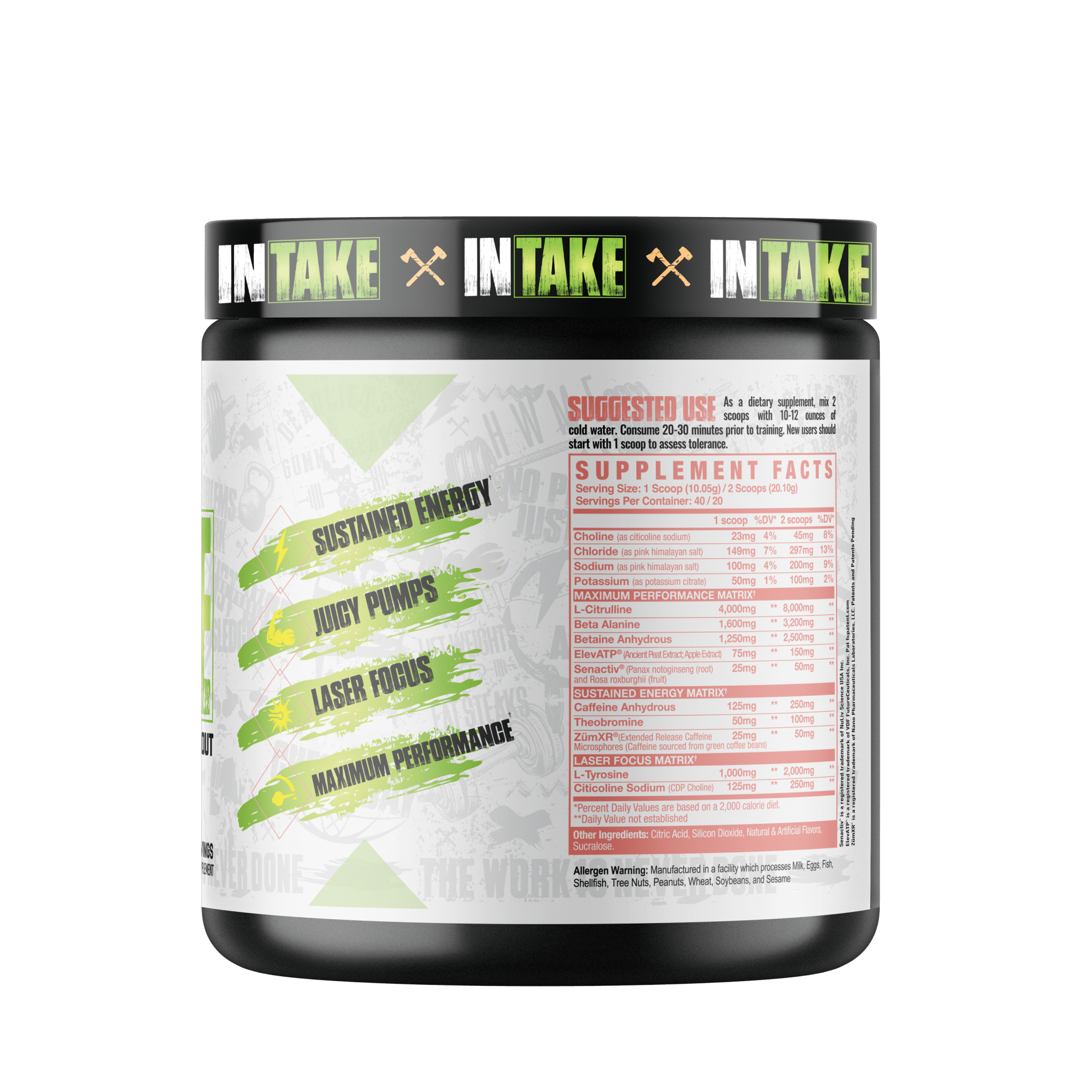 Axe & Sledge Intake All-In-One Pre-Workout Supplement - Boost Energy, Focus & Endurance for Gym & Fitness Training