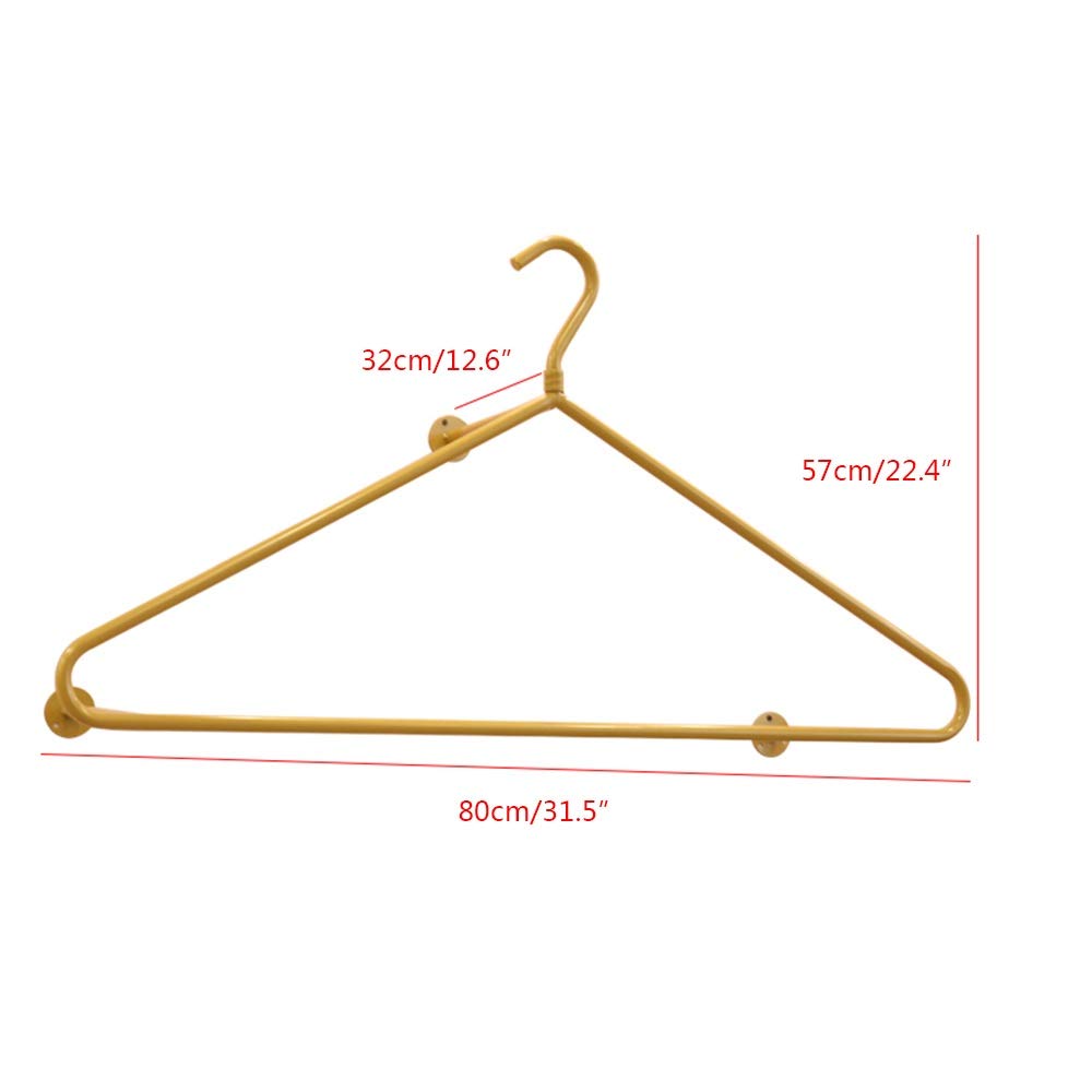 Industrial Pipe Wall Mounted Clothing Rack - Heavy Duty Metal Garment Bracket Frame for Clothes Display (80×32×57CM) | Durable Pipe Decor Storage Solution for Bedroom, Closet & Retail Shop Organization