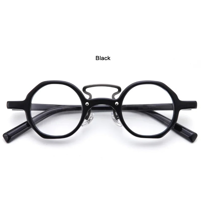 Aror Unisex Full Rim Oval Double Bridge Acetate Titanium Eyeglasses Frame 56499 - Lightweight & Durable Eyewear for Work, Reading, and Fashion Accessories
