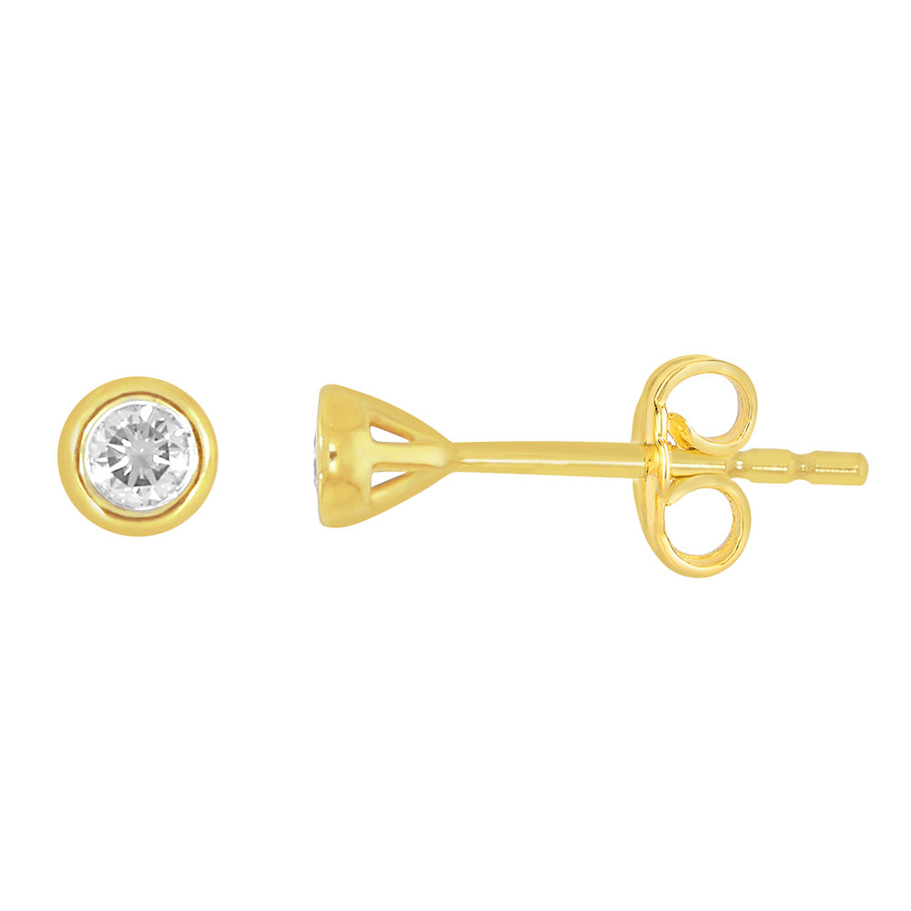 9ct Yellow Gold 0.10 Carat Diamond Stud Earrings - Elegant & Timeless Jewelry for Women, Perfect for Everyday Wear, Parties & Special Occasions
