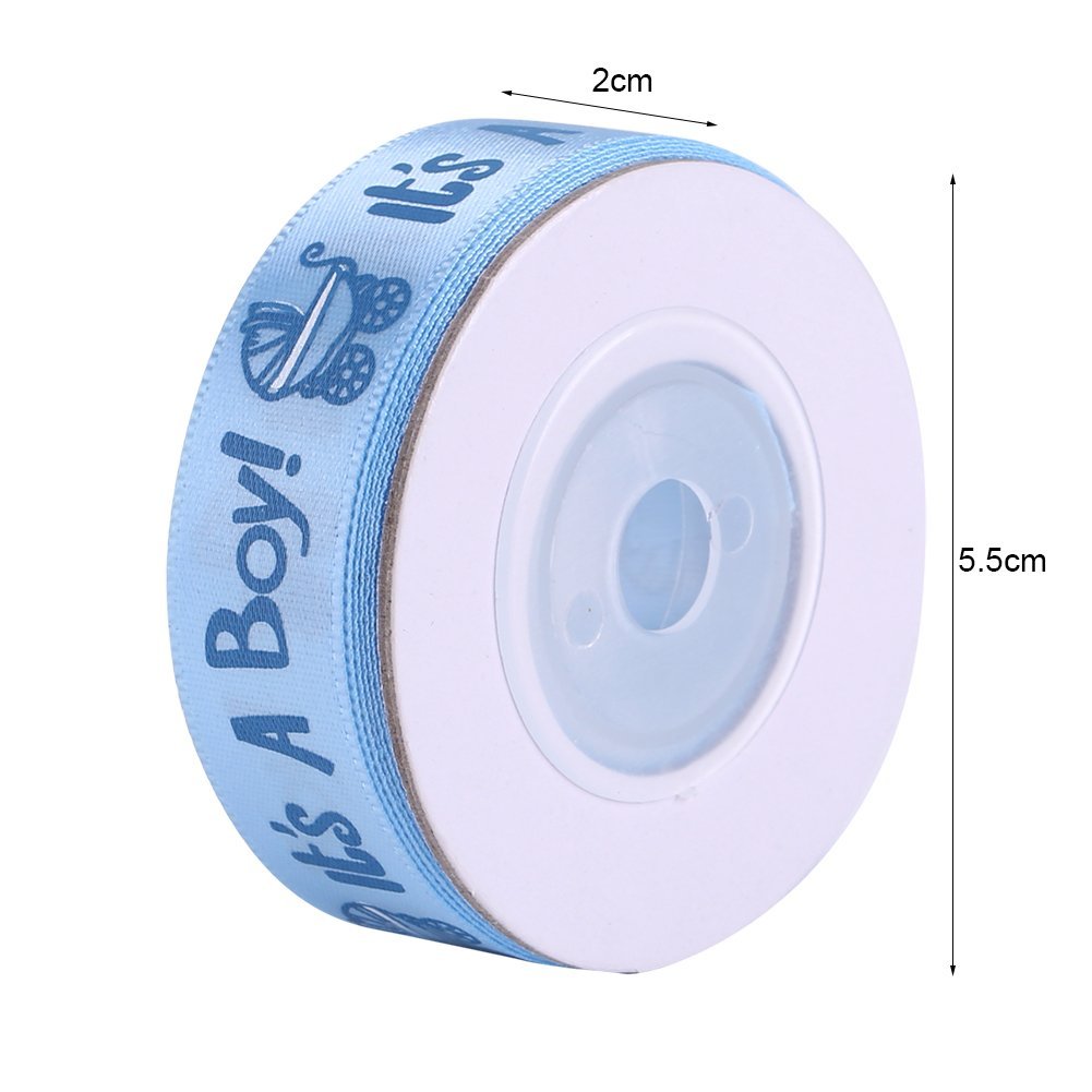2-Pack Baby Shower Ribbon - 10 Rolls Blue Christening Party Favor Gift Ribbon for Newborn Celebrations, Baptism Decorations & Gift Wrapping