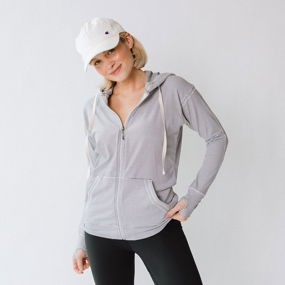 Albion Women's Lightweight Zip Up Hoodie - Soft Fleece Lined Pullover for Casual Wear, Gym & Outdoor Activities