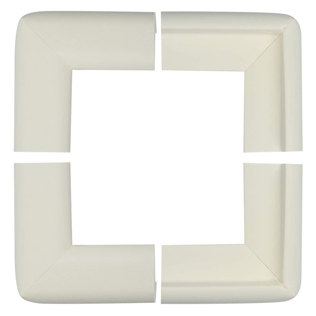 4PCS White Foam Furniture Corner Protectors - Edge Cushion Guards for Tables, Desks & Cabinets - Soft Bumper Pads for Baby Safety & Home Protection