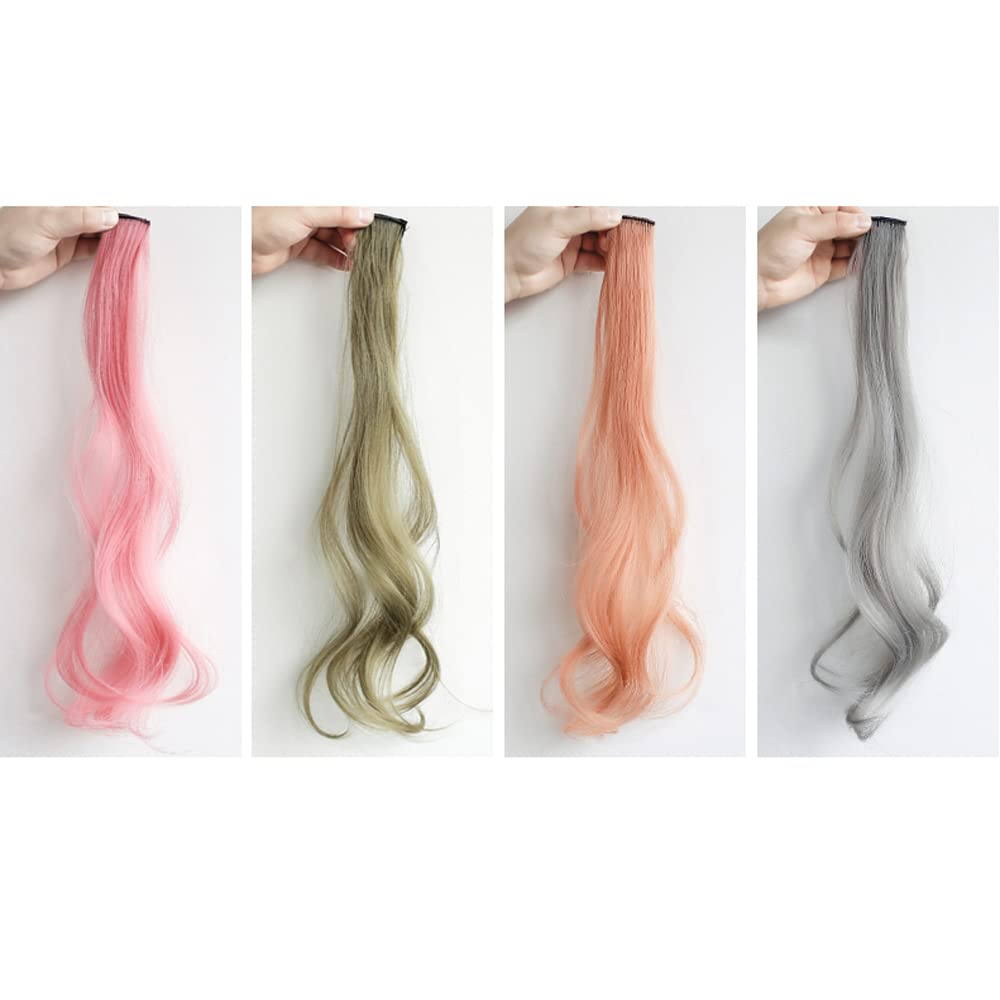 Natural Curly Synthetic Wig for Women - Long Pink Hair Extensions with Permed Dye Color | Perfect for Cosplay, Halloween Costumes & Daily Fashion Styling