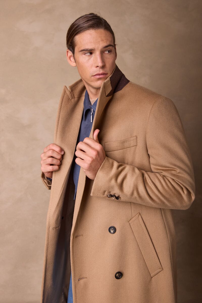 The Blake Long Coat - Premium Camel Wool & Silk Blend for Women | Elegant Winter Trench Coat for Office, Dating & Formal Occasions