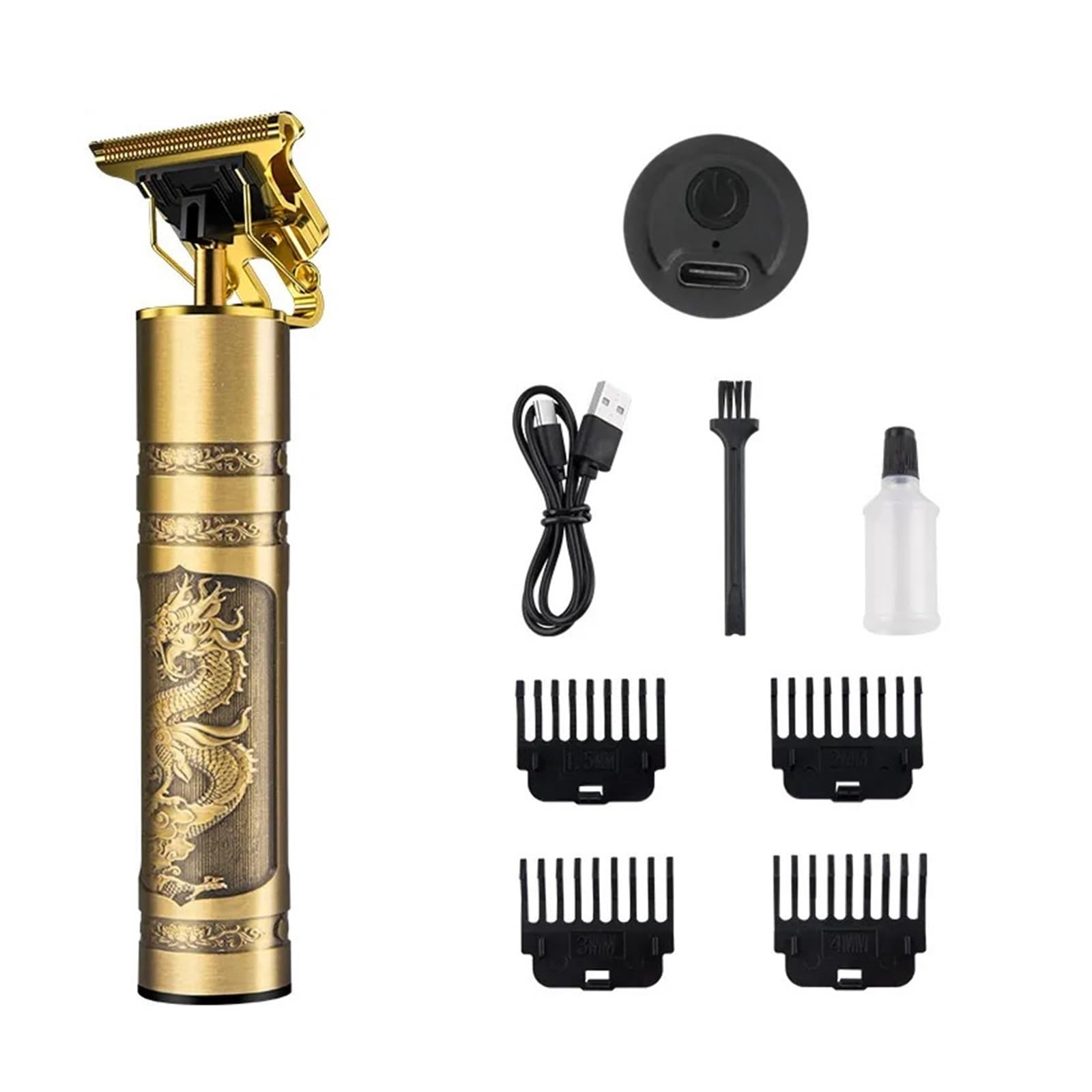 Professional T9 Retro Metal Body Hair Clipper - Large 1200ml Battery Capacity for Senior & Men's Grooming | Durable Electric Hair Cutting Machine for Home & Barbershop Use