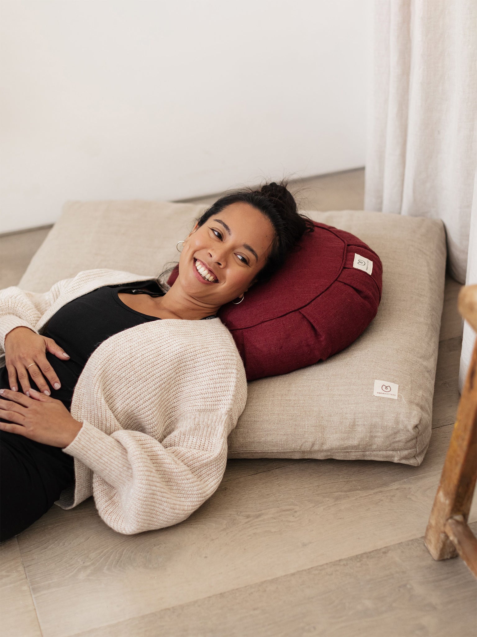 Yogamatters Hemp Zabuton Meditation Cushion - Natural Organic Hemp Fiber Yoga Pillow for Meditation, Zen Sitting, Floor Seating & Home Decor