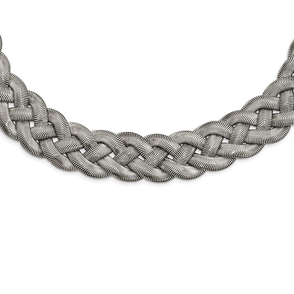 Stainless Steel Lobster Claw Clasp Necklace - 16 Inch Polished Braided Chain with 3.5 Inch Extender, Elegant Jewelry Gift for Women | Perfect for Daily Wear, Parties & Special Occasions