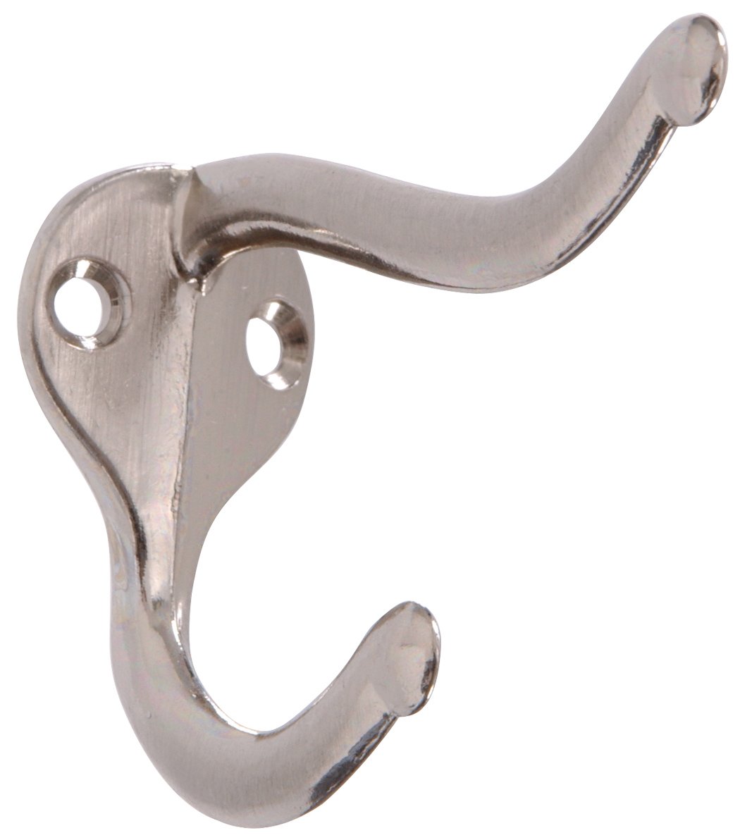 Wall Mounted Coat and Hat Hooks - Satin Nickel Finish for Entryway, Mudroom, Bedroom & Bathroom Organization