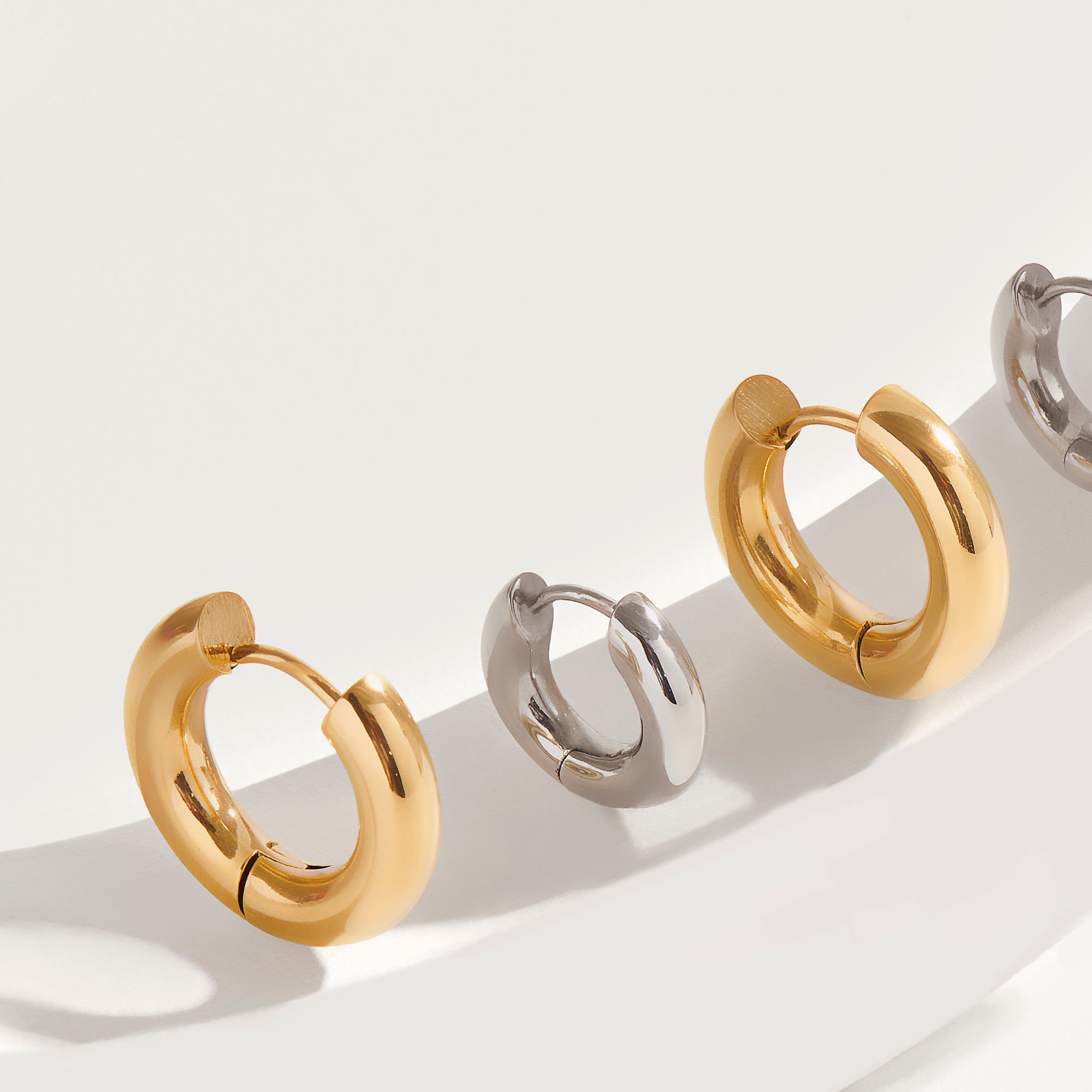 Chroma Small Huggie Hoop Earrings for Women - Minimalist Gold & Silver Huggies - Everyday Wear, Gift for Her, Work & Date Night Jewelry