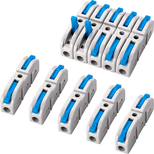 GKEEMARS 20 Pcs Compact Wire Connectors - 1 Conductor Splicing Connectors for 28-12 AWG Circuits (Blue) | Ideal for Electrical Wiring, DIY Projects & Home Repairs