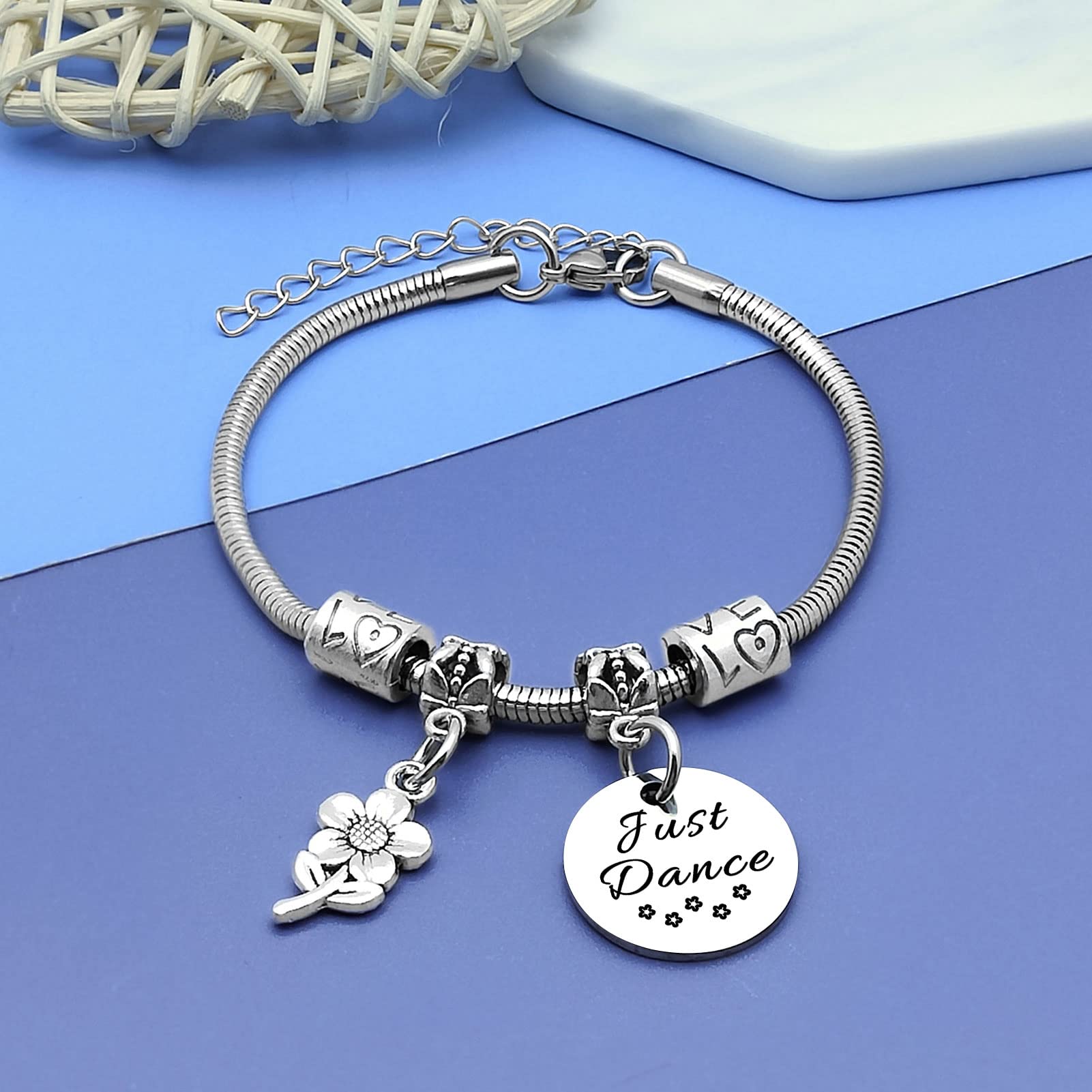 Dance Team Appreciation Gifts - Stainless Steel Bracelet Bangle for Dancers, Dance Teachers, Valentines Day, Birthday - Perfect for Dance Performances, Rehearsals, and Dance Studio Celebrations
