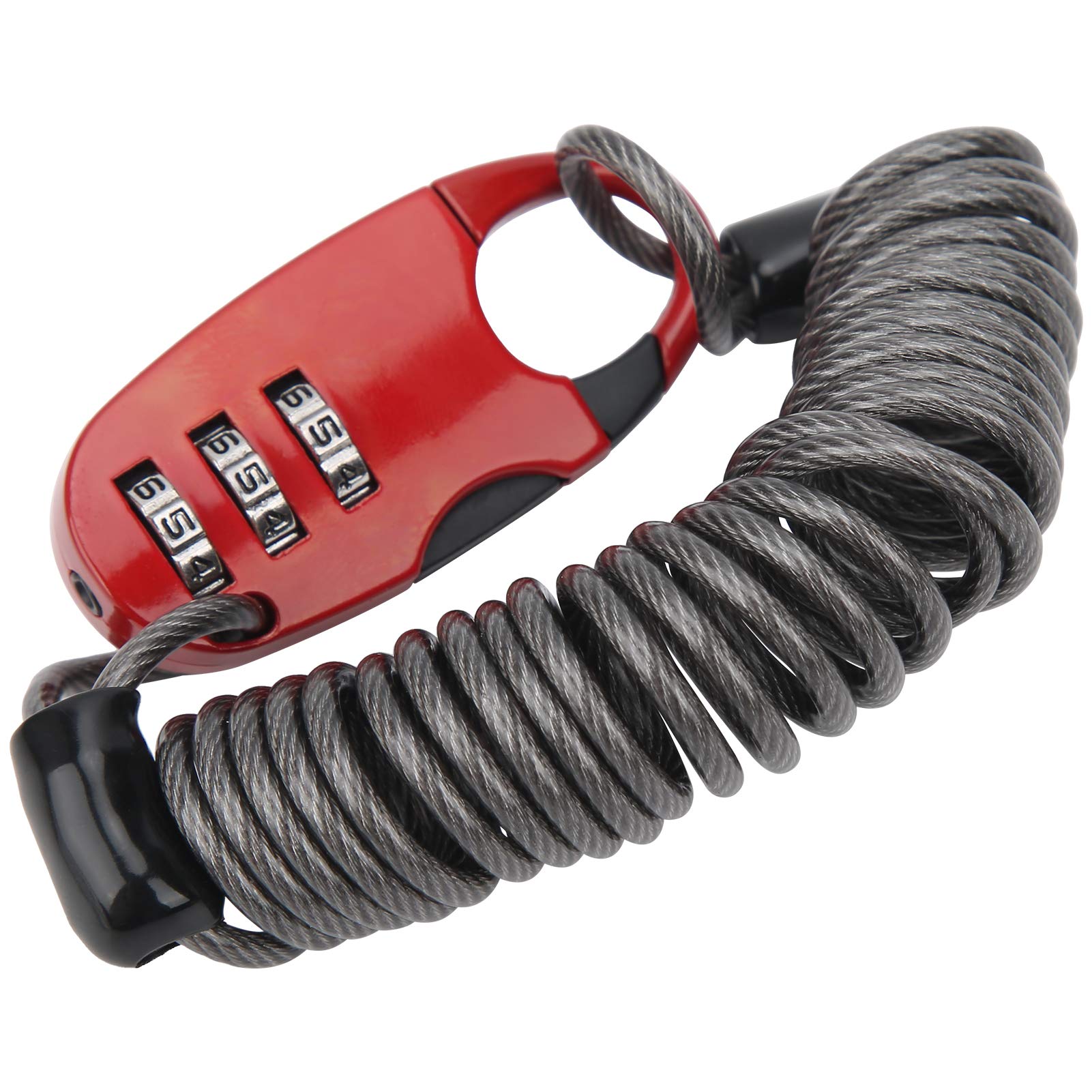Alomejor Universal Bike Helmet Cable Lock - Portable Anti-Theft 3-Digit Combination Lock for Motorcycle & Bicycle Helmets | Perfect for Gym, Commuting & Outdoor Activities