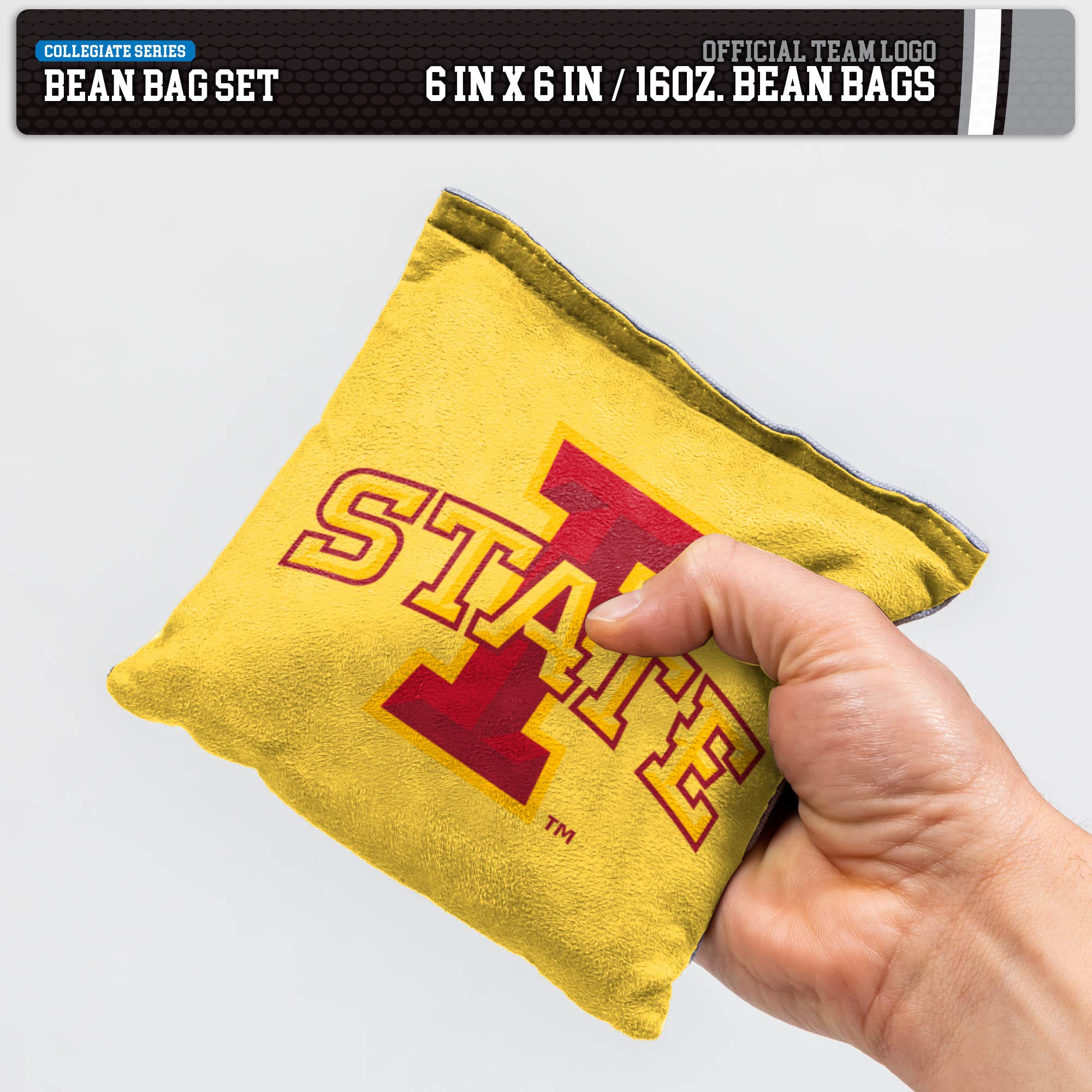 Wild Sports NCAA College Dual Sided Cornhole Bean Bags - Premium 8-Pack Toss Bags Set for Outdoor Games, Tailgating, Backyard Parties & College Sports Events