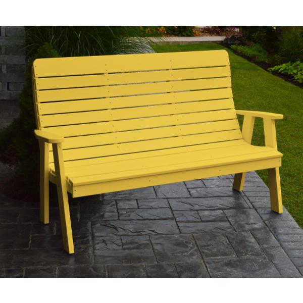 Poly Winston Garden Bench - Durable Outdoor Seating for Patio, Lawn & Backyard - Weather-Resistant & Comfortable